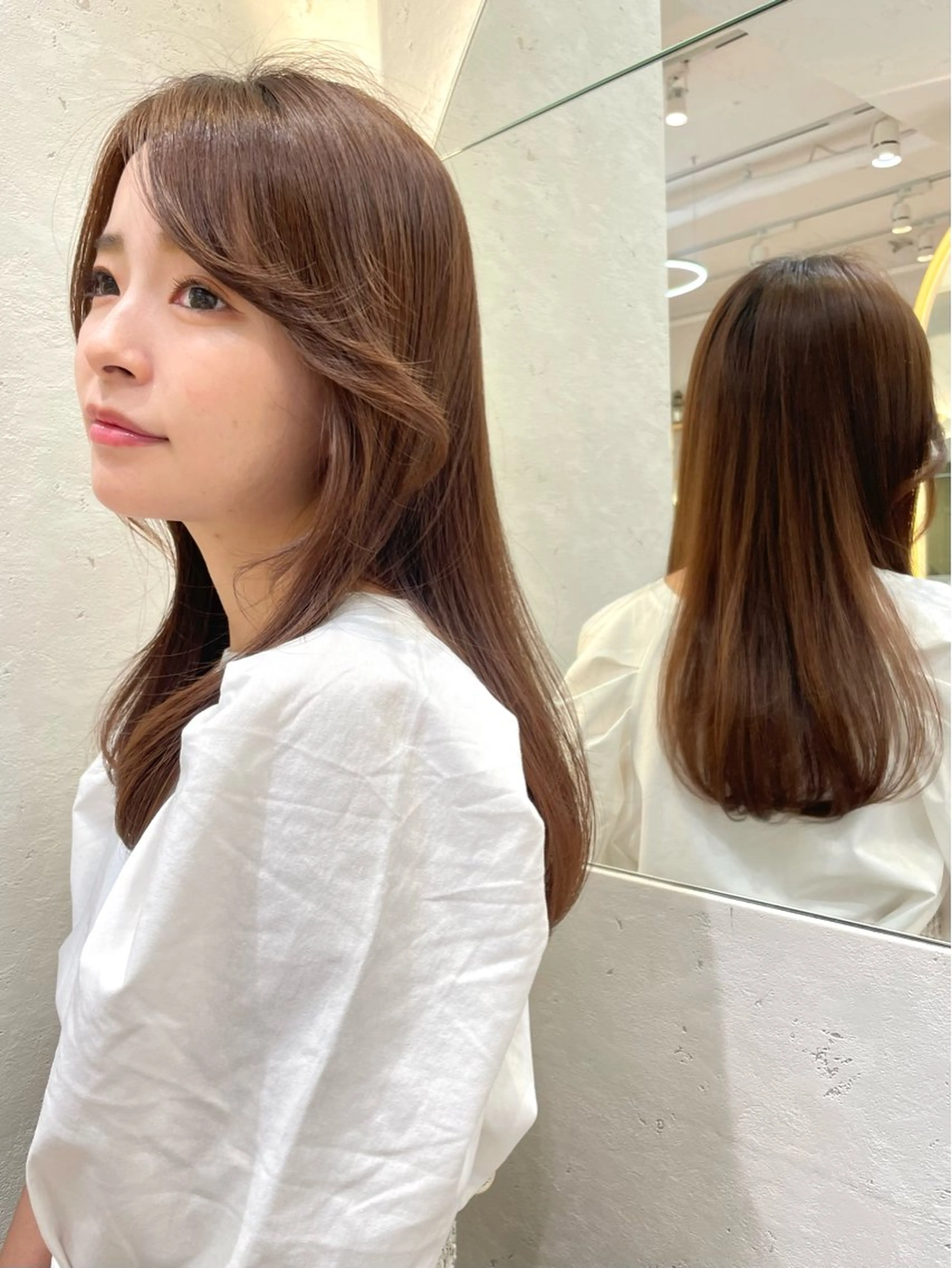 セミロング カット ヘアカラー トリートメント 育休中4/30- 予約受付/野崎かよのヘアスタイル