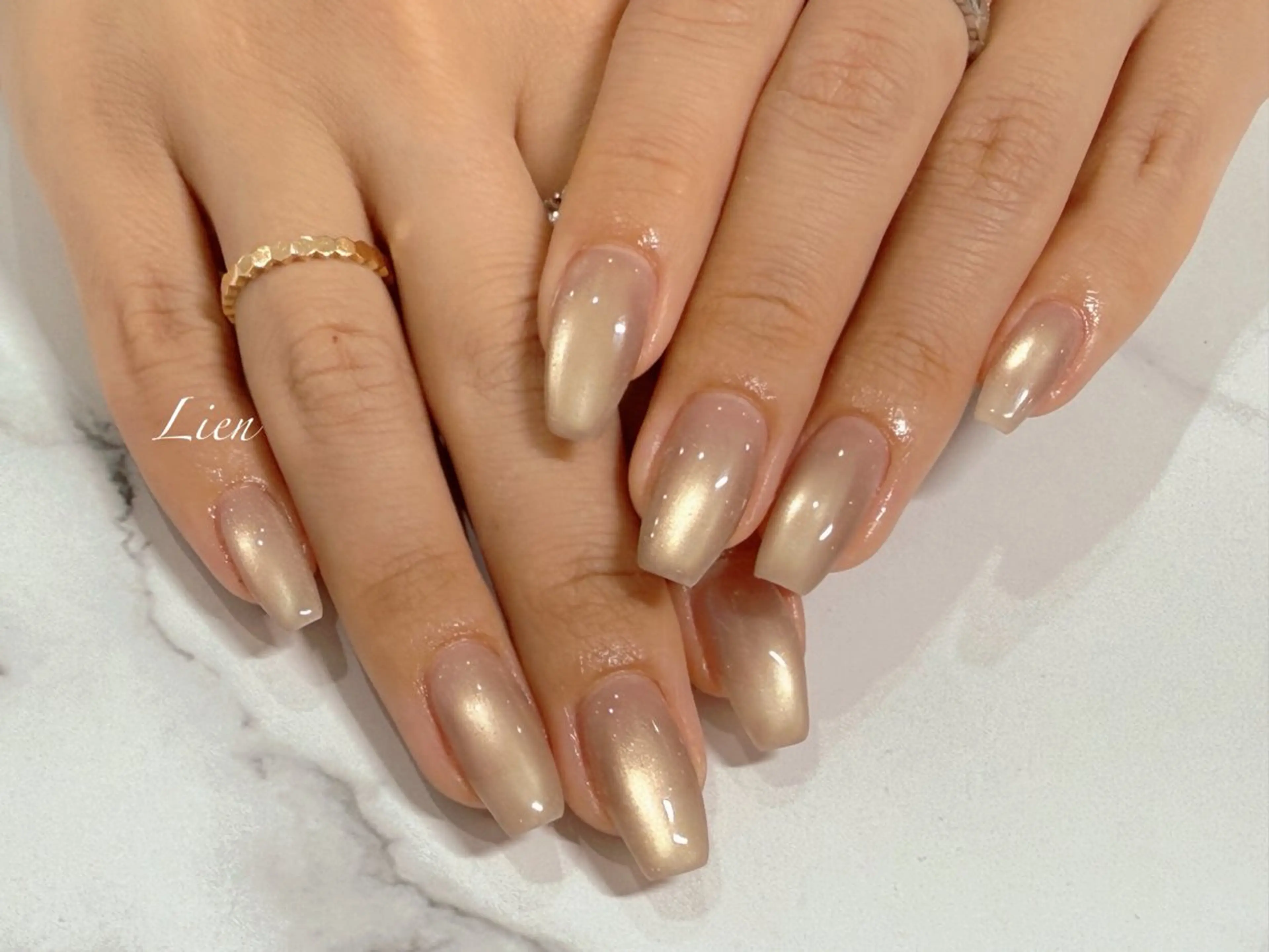 ネイル 長さ出し フットネイル フレンチネイル ジェルネイル ガラスフレンチ ハンドネイル Lien（リアン） 銀座駅6分のネイルデザイン