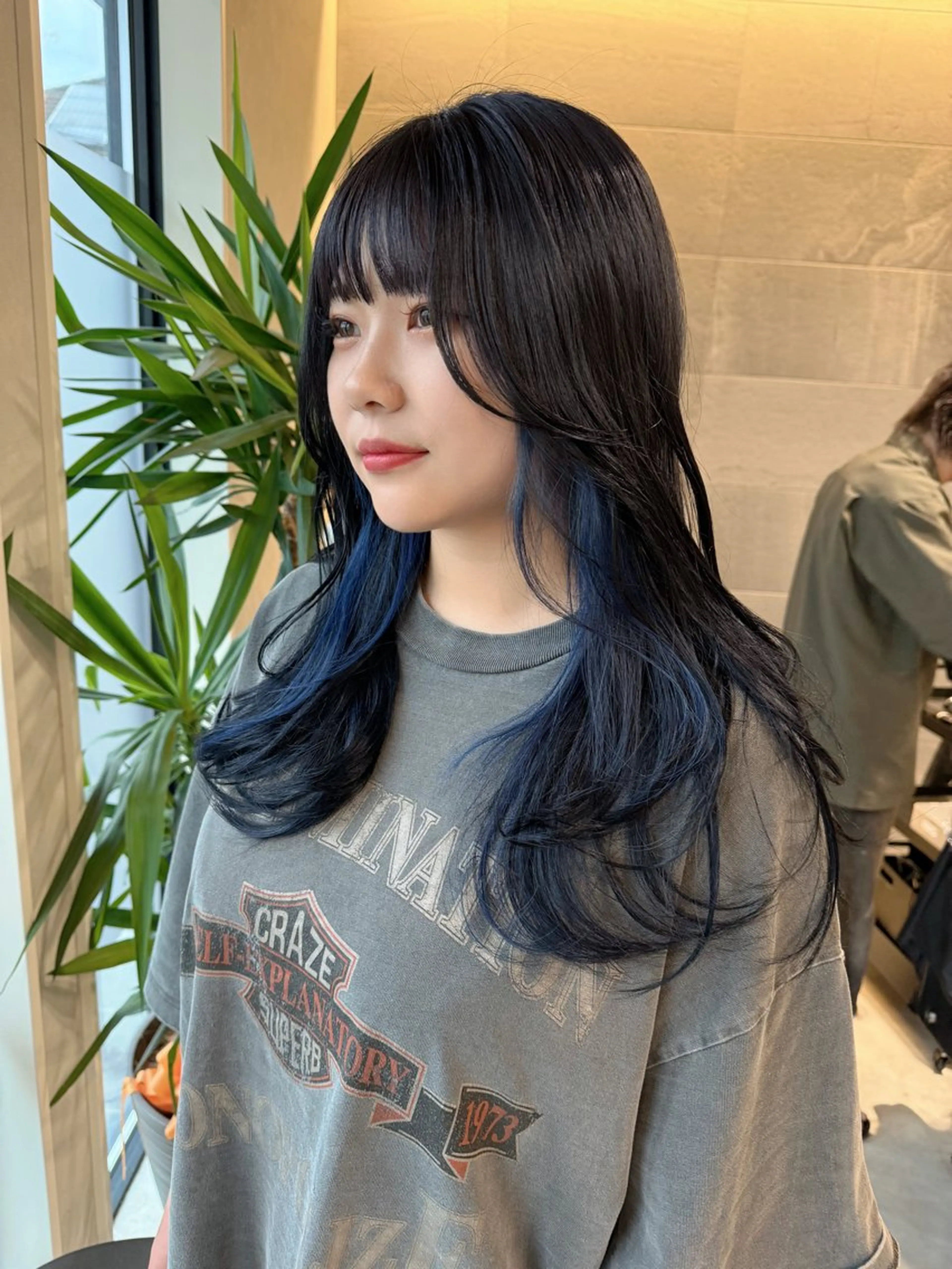 セミロング カラー ネイビーカラー ヘアカラー 透明カラー/レイヤー misaki °＊のヘアスタイル