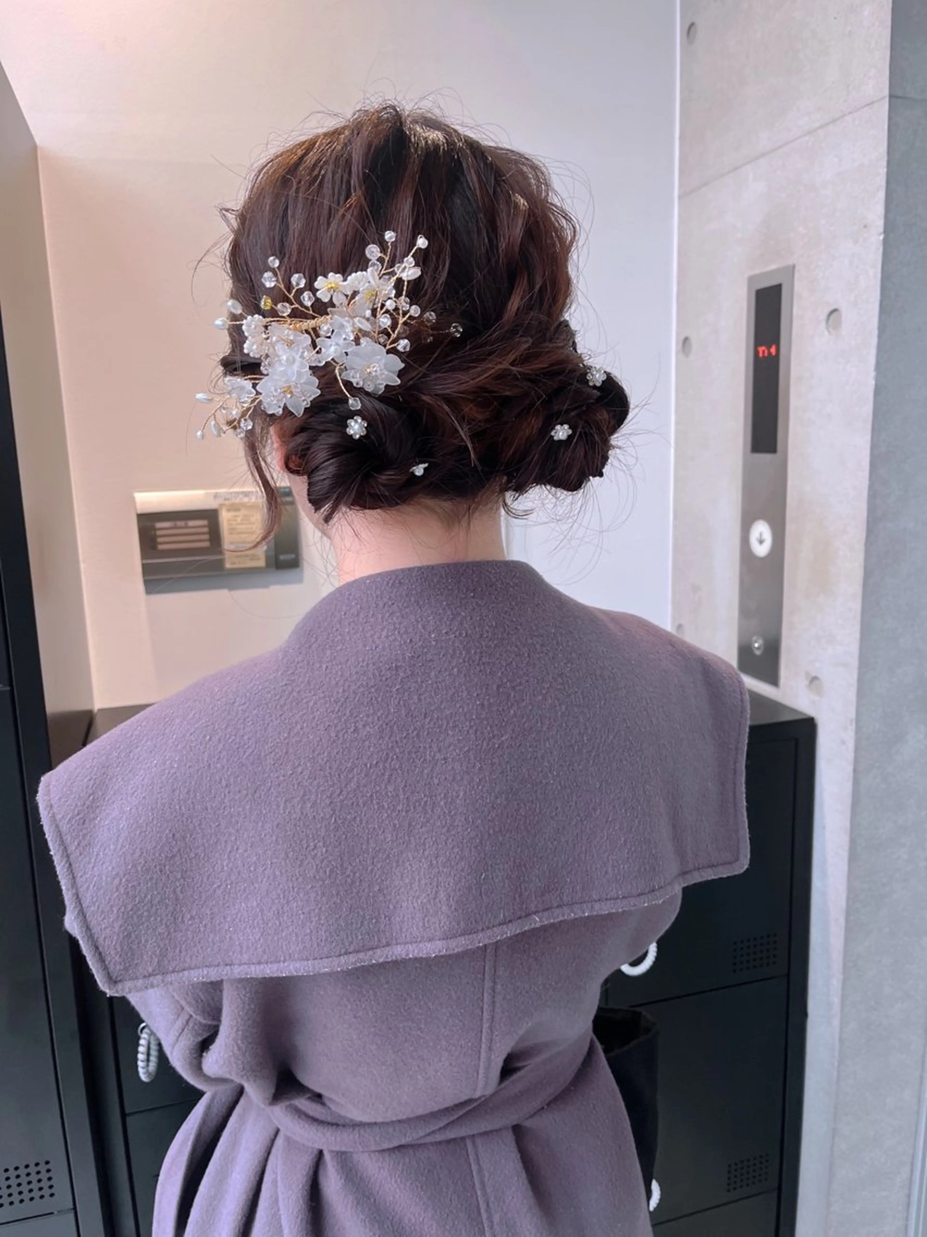 ロング カラー パーマ ヘアアレンジ 透明感/オリーブ/ グレージュ/YUKAのヘアスタイル