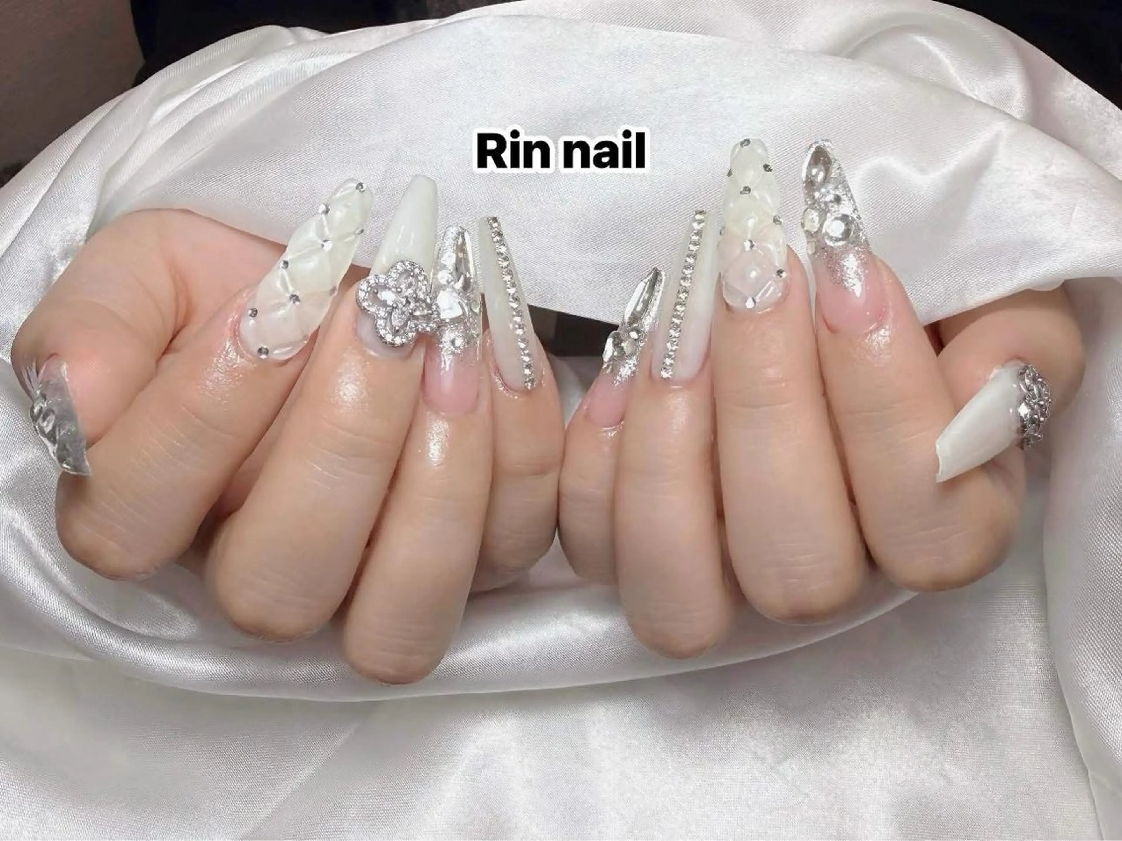 ネイル アートネイル ロングネイル ニュアンスネイル スカルプネイル ネイルチップ ハンドネイル Rin Nail 新大久保店のネイルデザイン