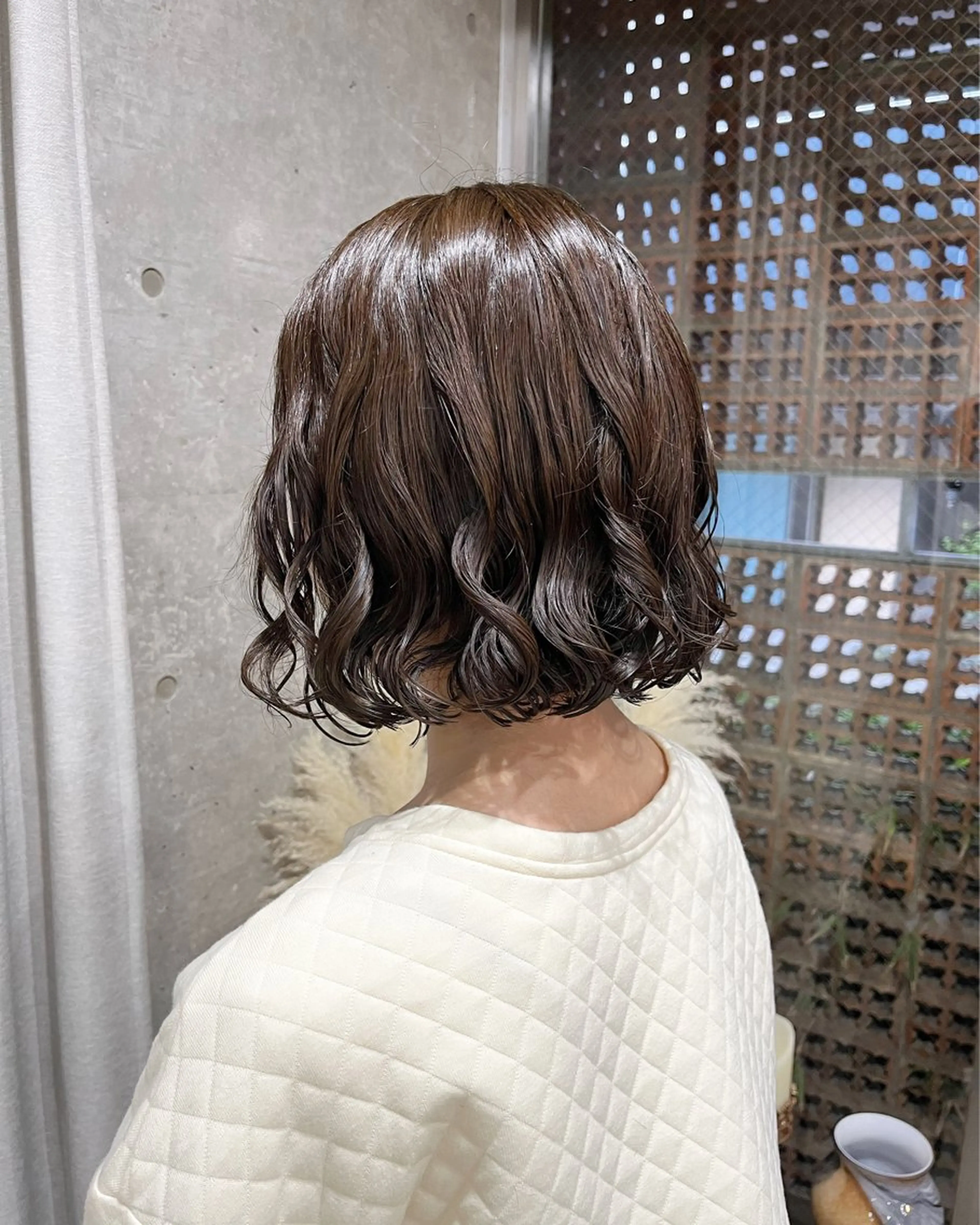 ミディアム カラー パーマ カット ヘアカラー トリートメント 表参道🌿赤み消し カラー/チナツのヘアスタイル
