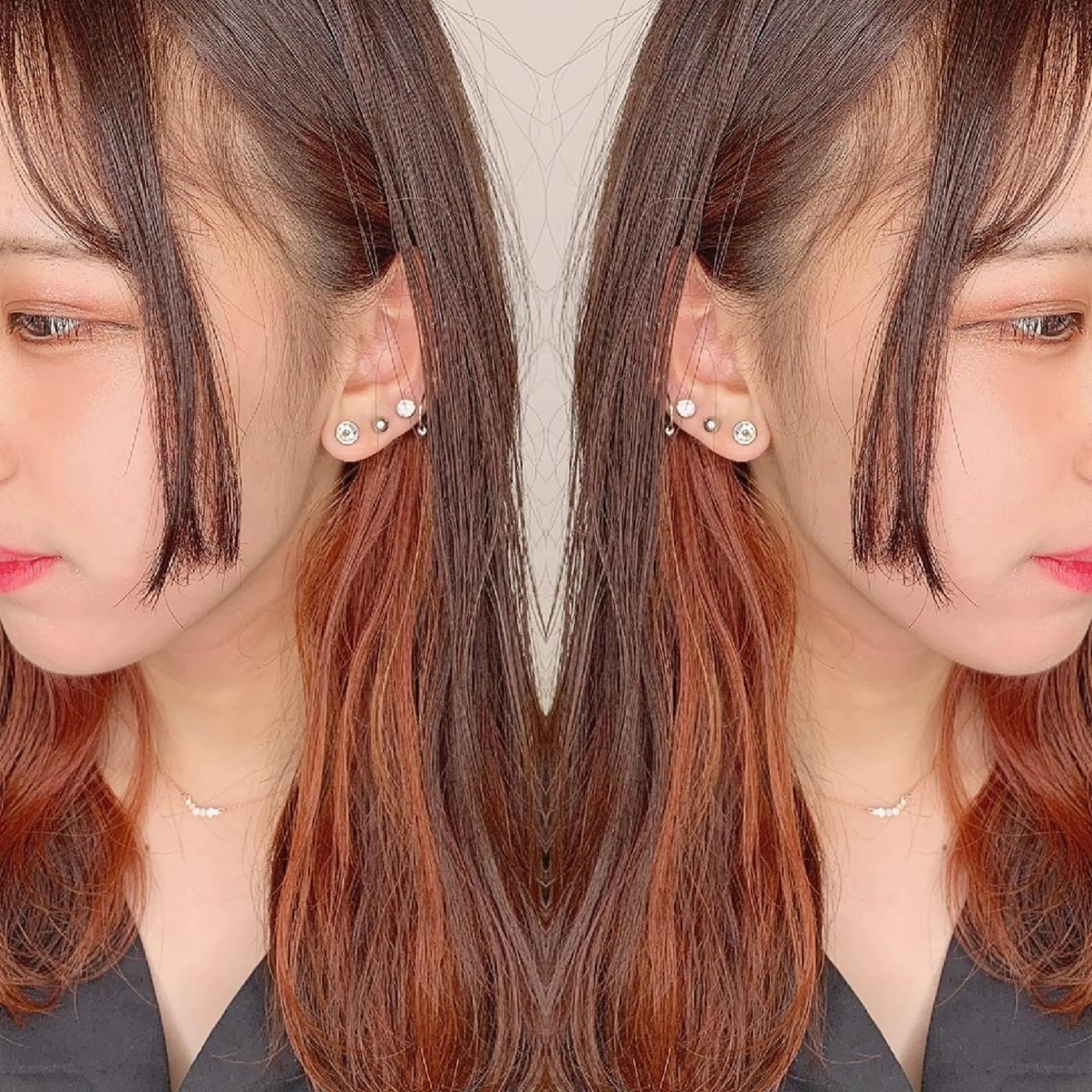 セミロング カラー ヘアアレンジ インナーカラー カット ヘアカラー トリートメント 竹内啓太 ボブのヘアスタイル