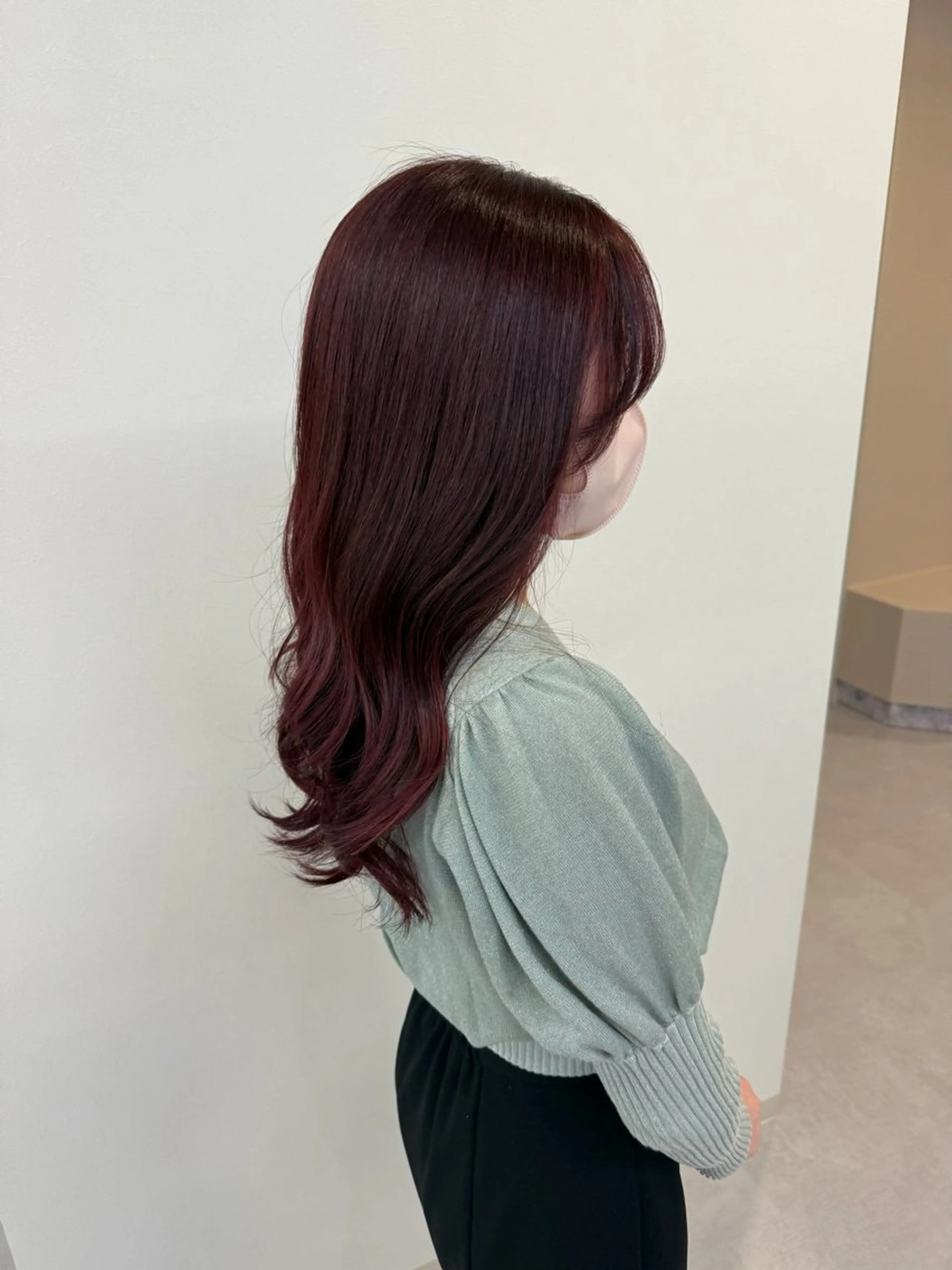 ロング カラー カシス ピンクカラー ヘアカラー ブリーチカラー🦋‪ 田中さくらのヘアスタイル