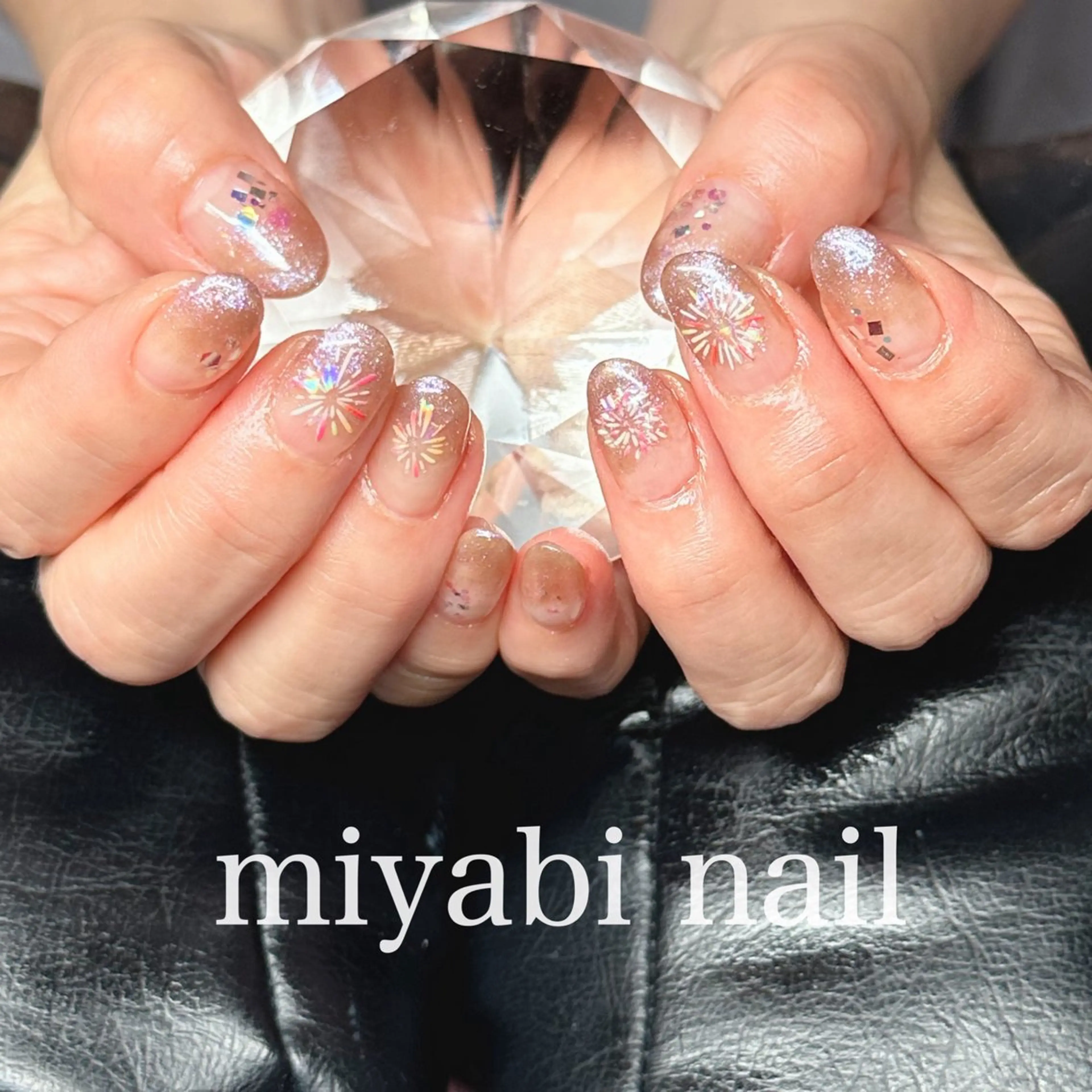 ネイル アートネイル ジェルネイル グラデーション キラキラネイル ラメ(グリッター) ハンドネイル miyabi nail 桂川駅近くのネイルデザイン