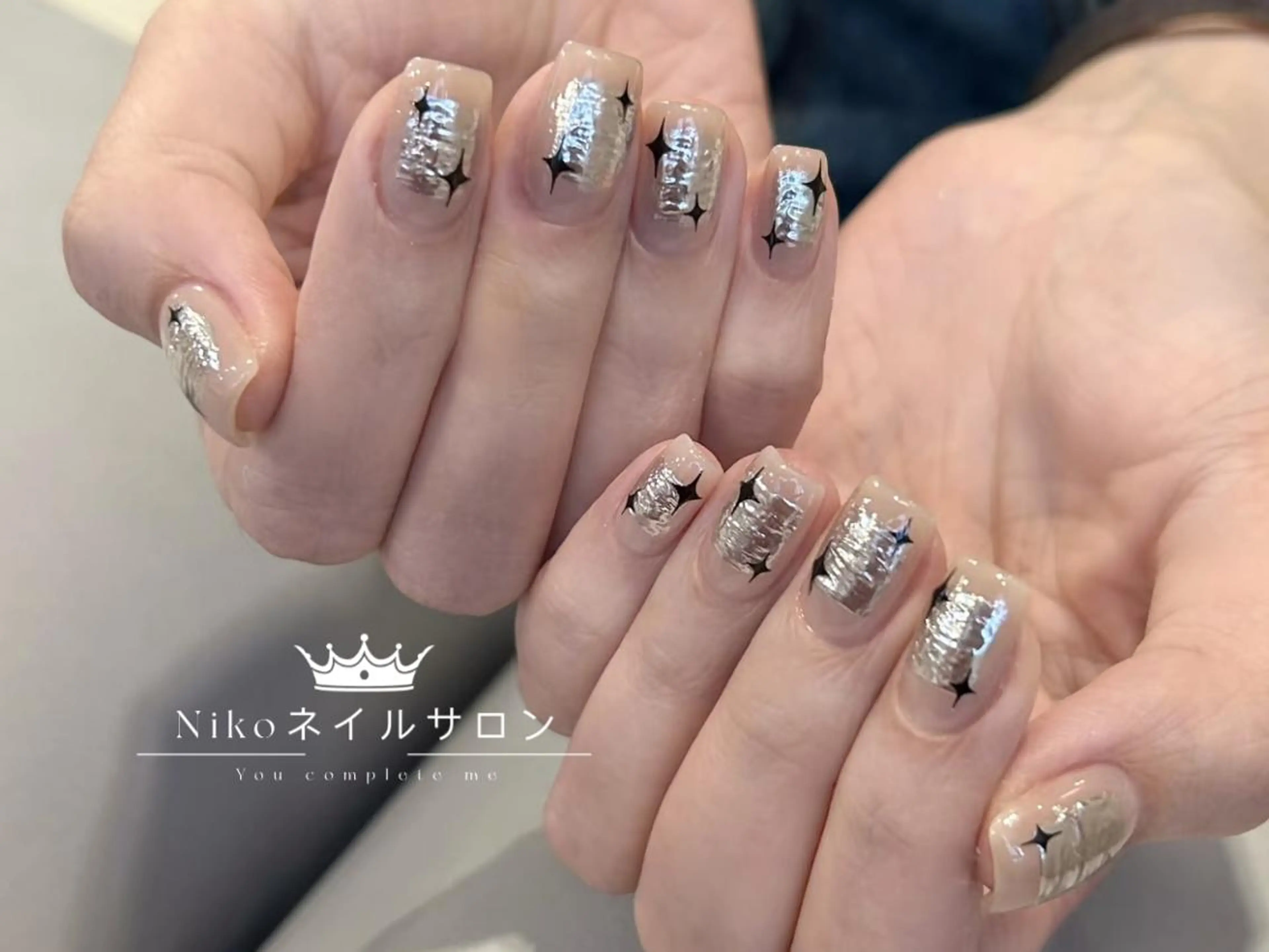 ネイル 長さ出し フットネイル フレンチネイル ジェルネイル ガラスフレンチ Niko ネイルサロン大宮店のネイルデザイン