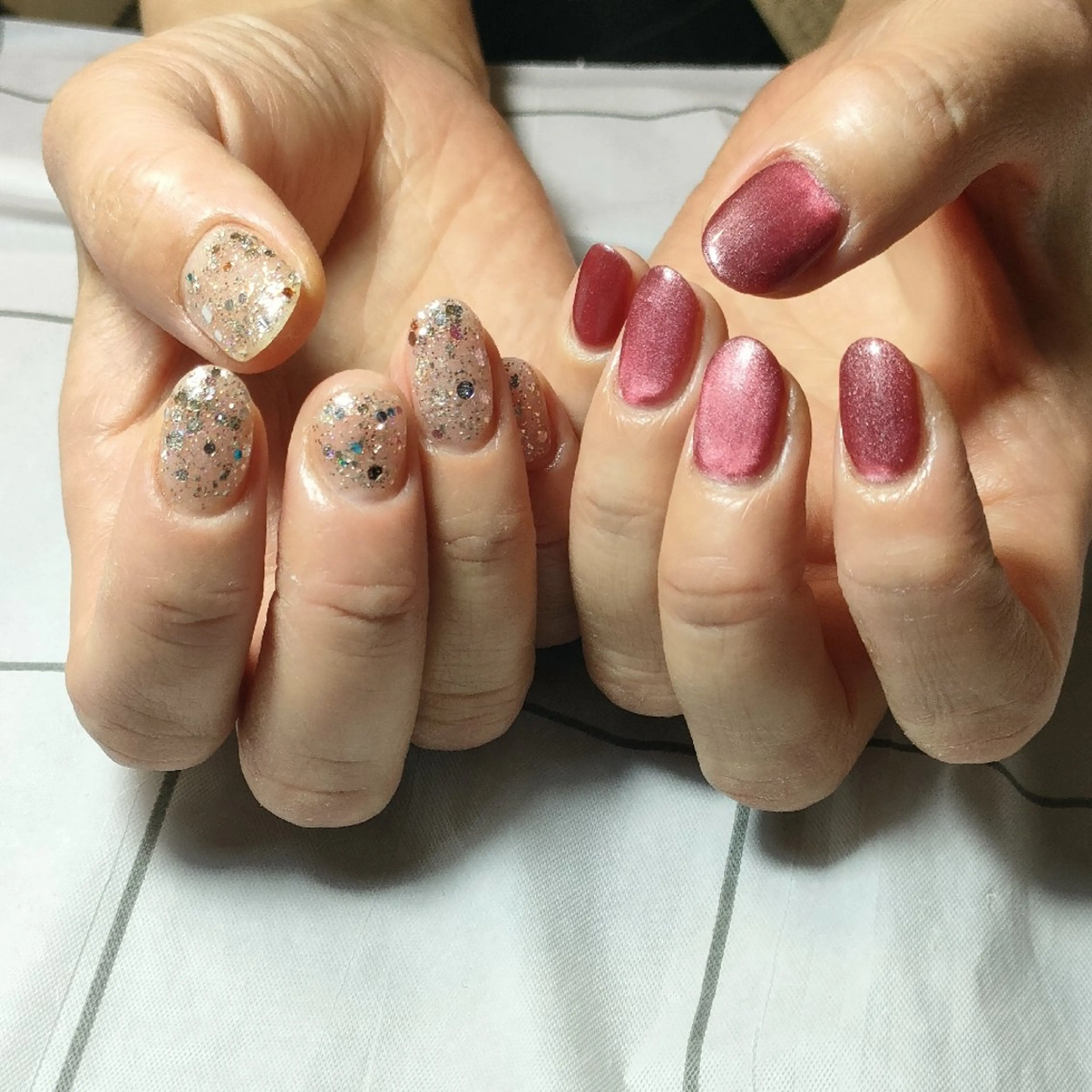 ネイル ラメ(グリッター) マグネットネイル oir. nailsalonのネイルデザイン