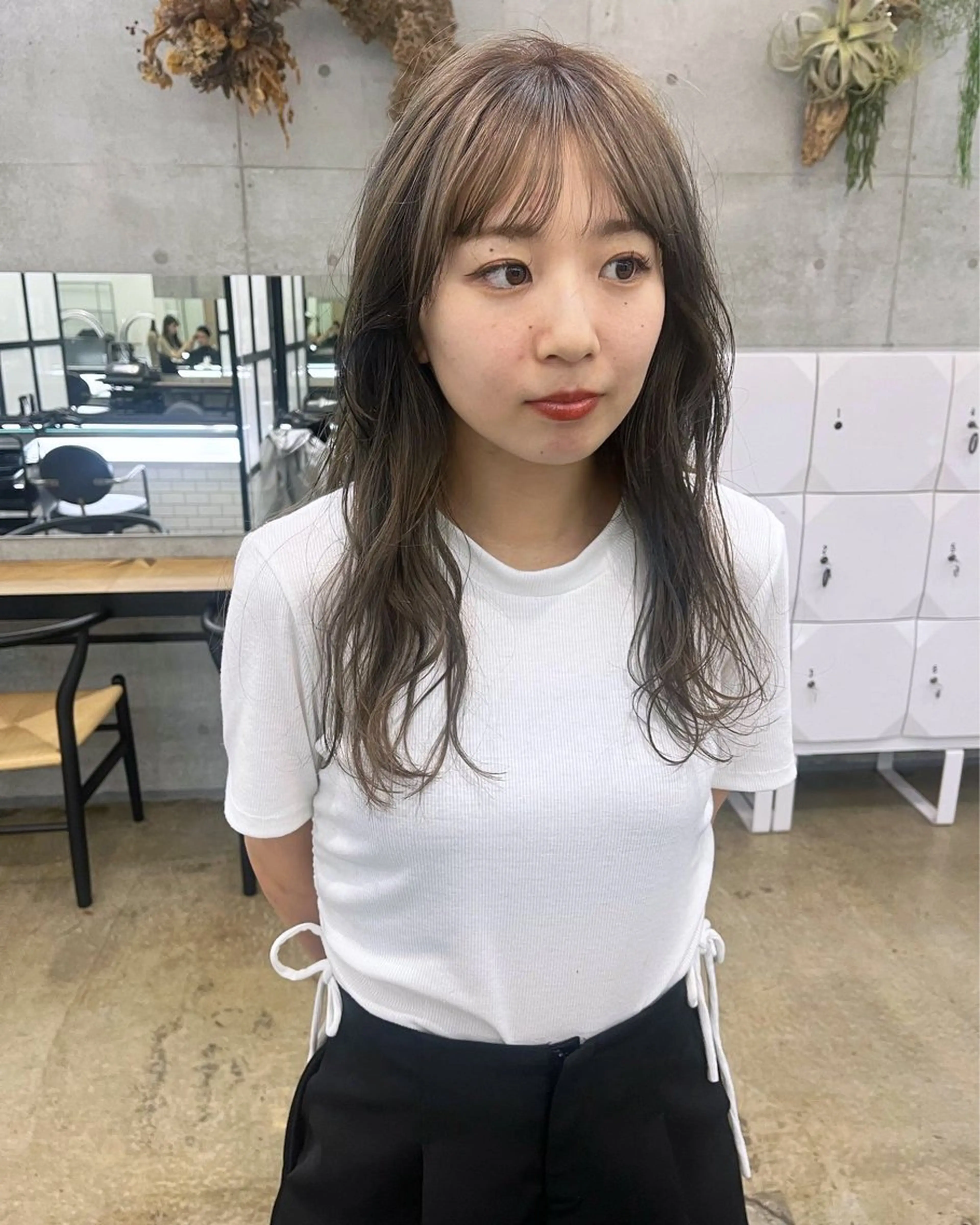 ロング カラー ベージュカラー オリーブベージュ カット ヘアカラー トリートメント 暖色カラー/ピンク カラー/HARUKAのヘアスタイル