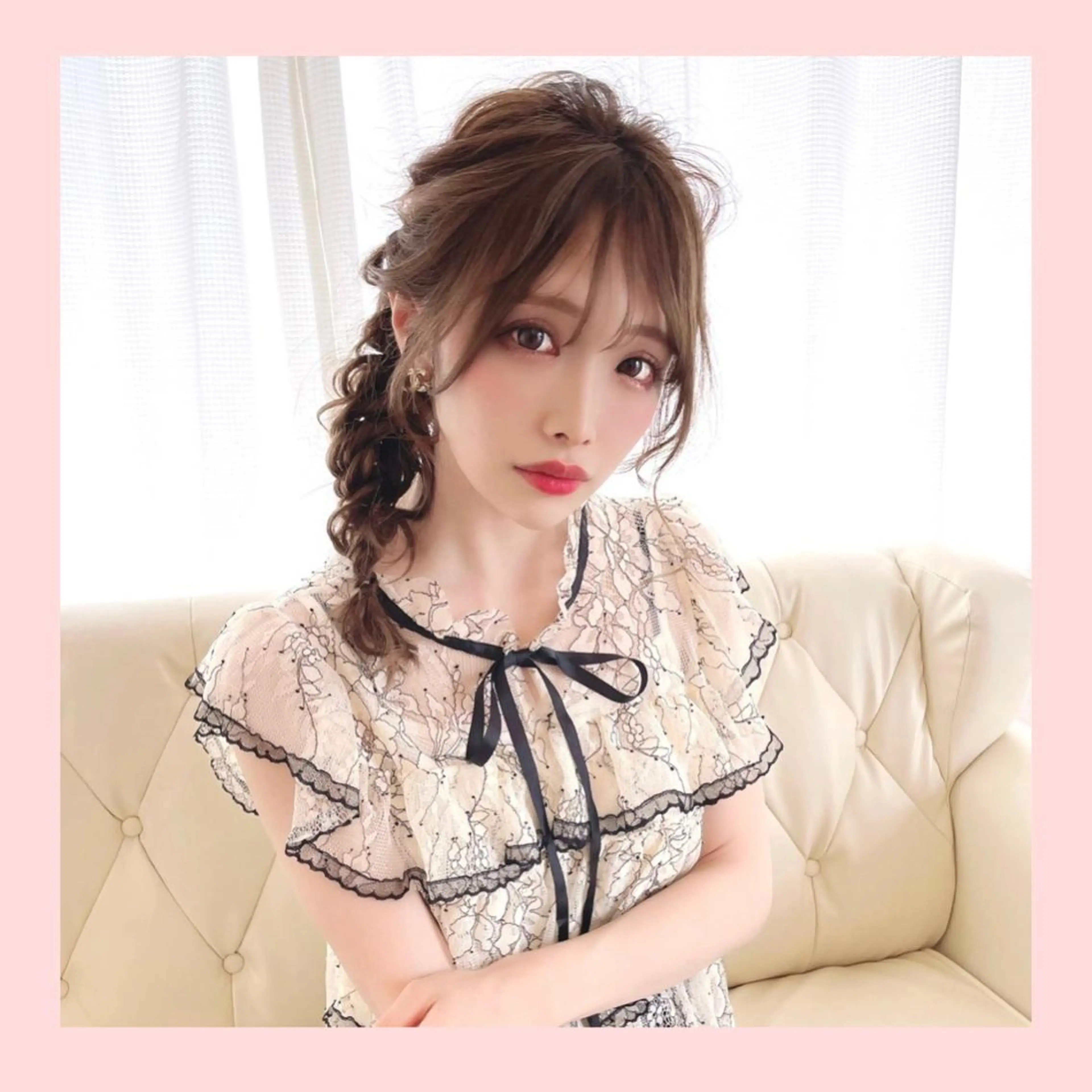 ミディアム ヘアセット カラー🫧アレンジ 🎀REIMIのヘアスタイル