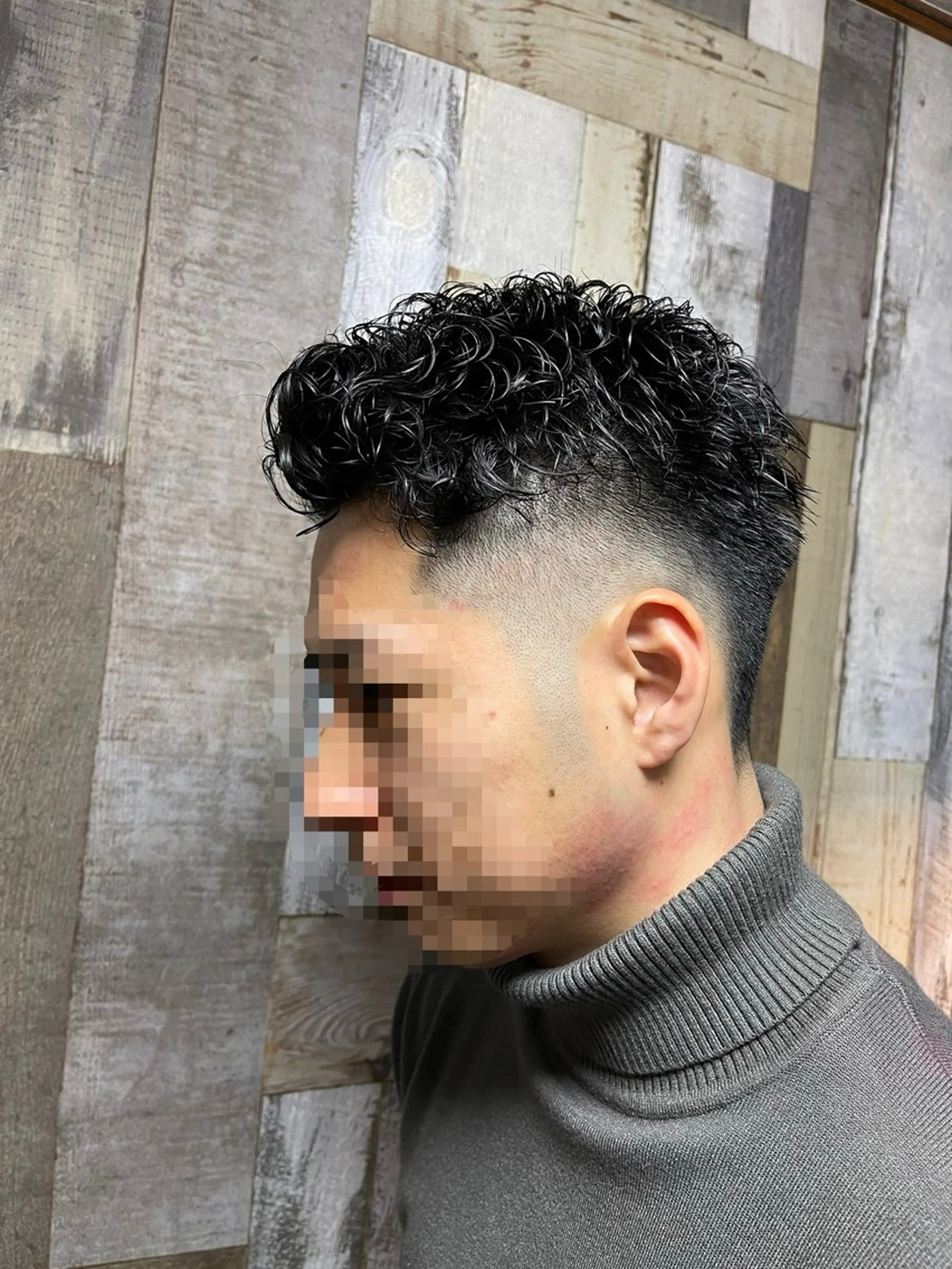 ショート パーマ メンズ メンズパーマ かきあげバング カット パーマ メンズ特化型/永井 友貴のヘアスタイル