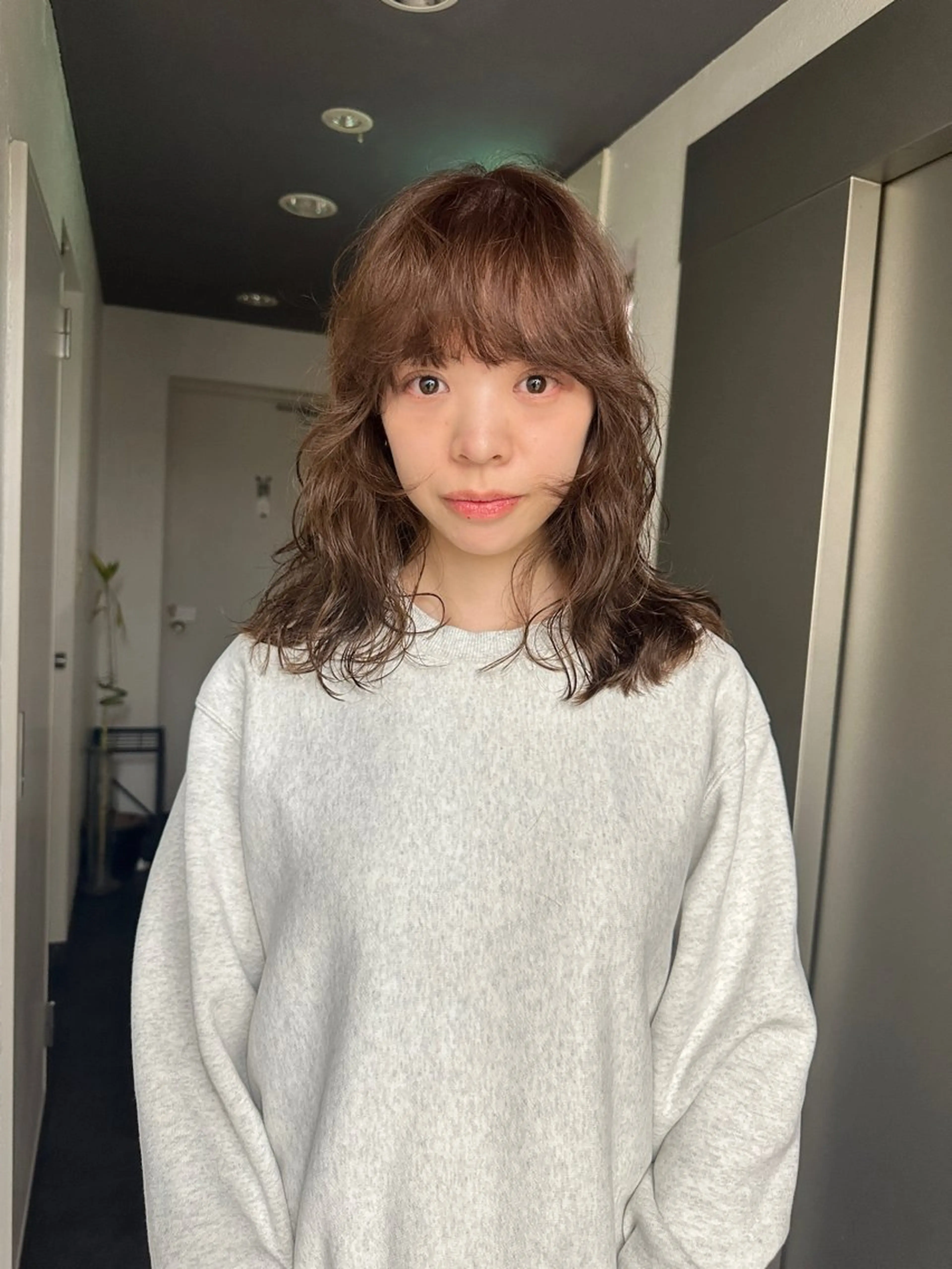 セミロング カラー パーマ カット ヘアカラー パーマ ボブ/レイヤー/ケア パーマ/リュウタのヘアスタイル