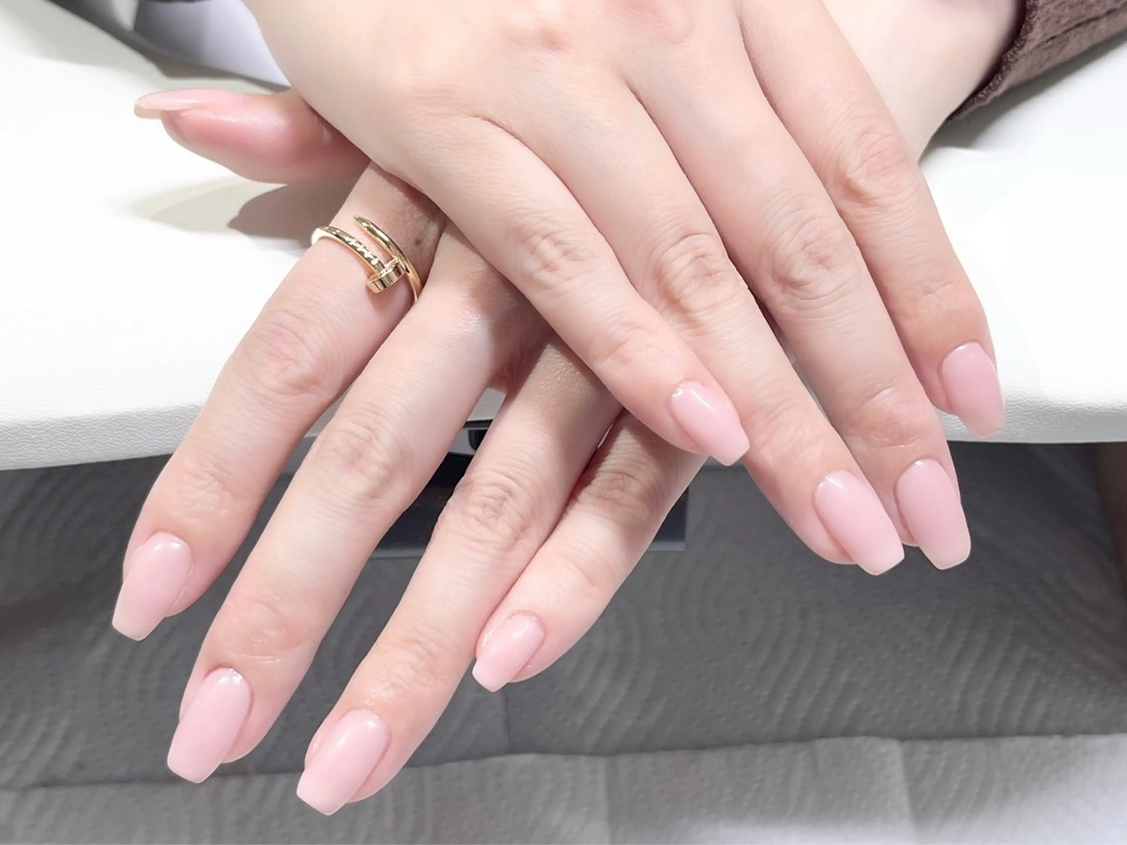 ネイル ワンカラーネイル ピンク ハンドネイル Belle Fleuve ASUのネイルデザイン