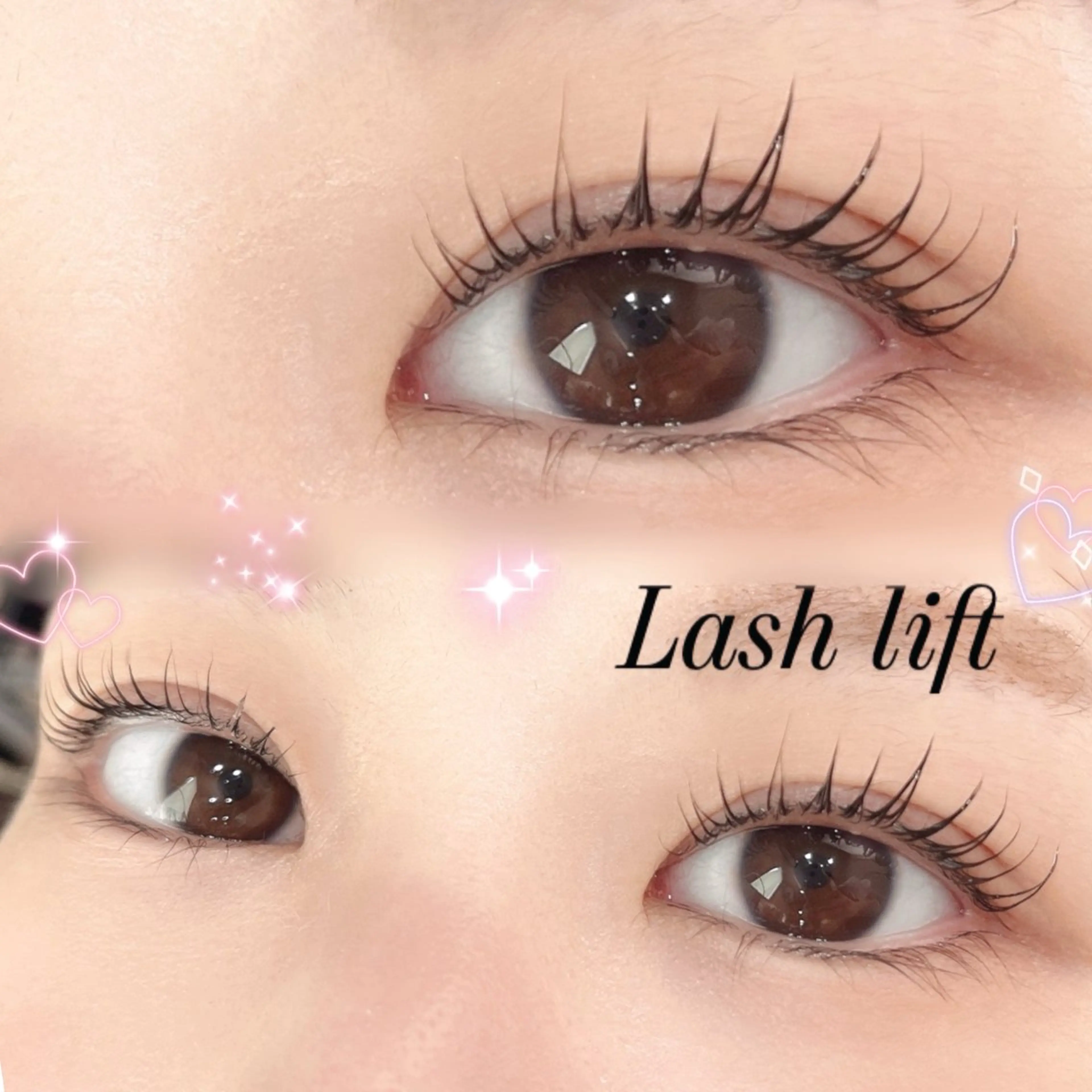 マツエク・マツパ フラットラッシュ 韓国風マツエク パリジェンヌラッシュリフト 下まつげエクステ 一重×まつ毛パーマ マツパ Rairia momoka🎀✨のマツエク・マツパデザイン