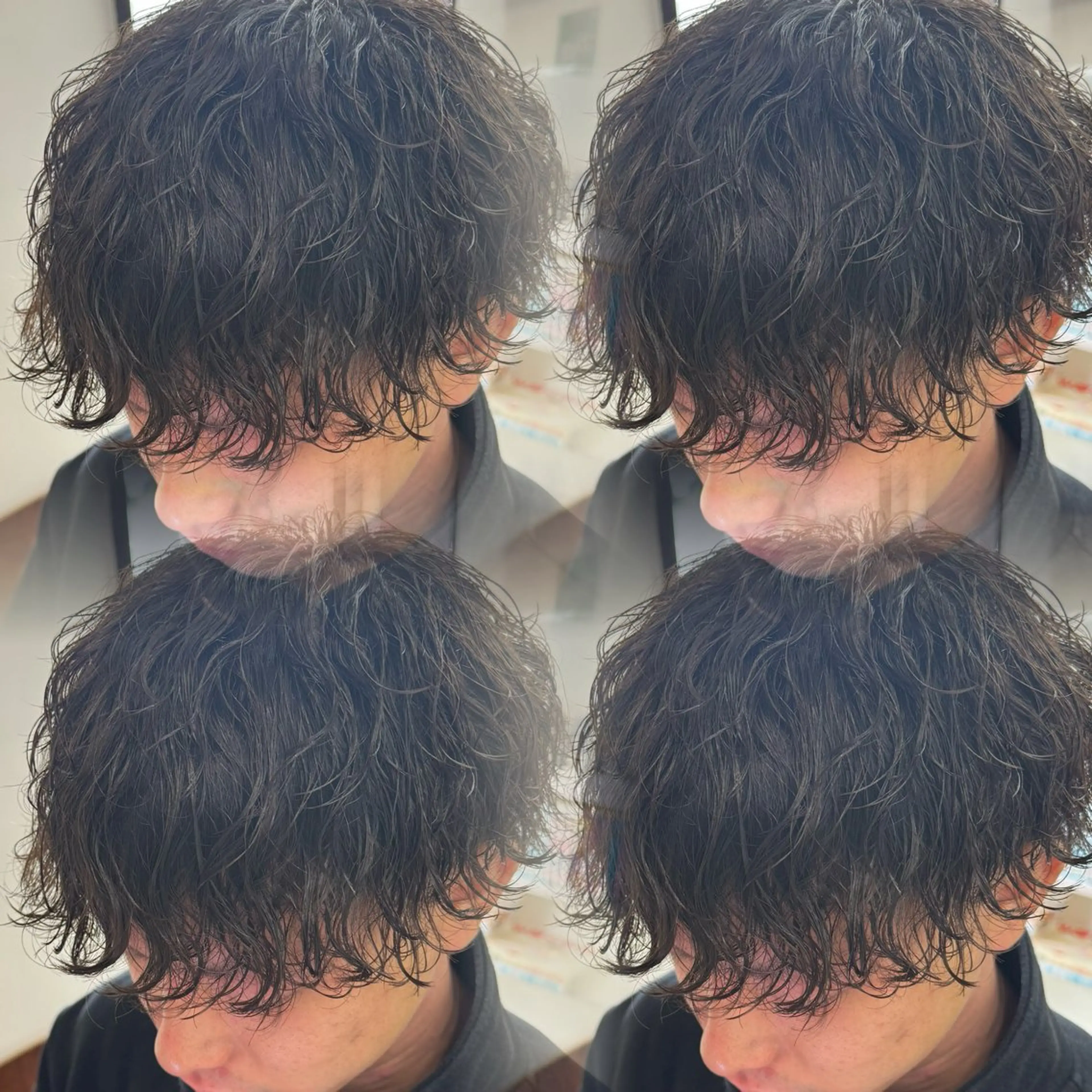 ミディアム メンズ ミディアムパーマ メンズパーマ 波巻きパーマ カット 焼津メンズパーマ特化 大石雄生のヘアスタイル