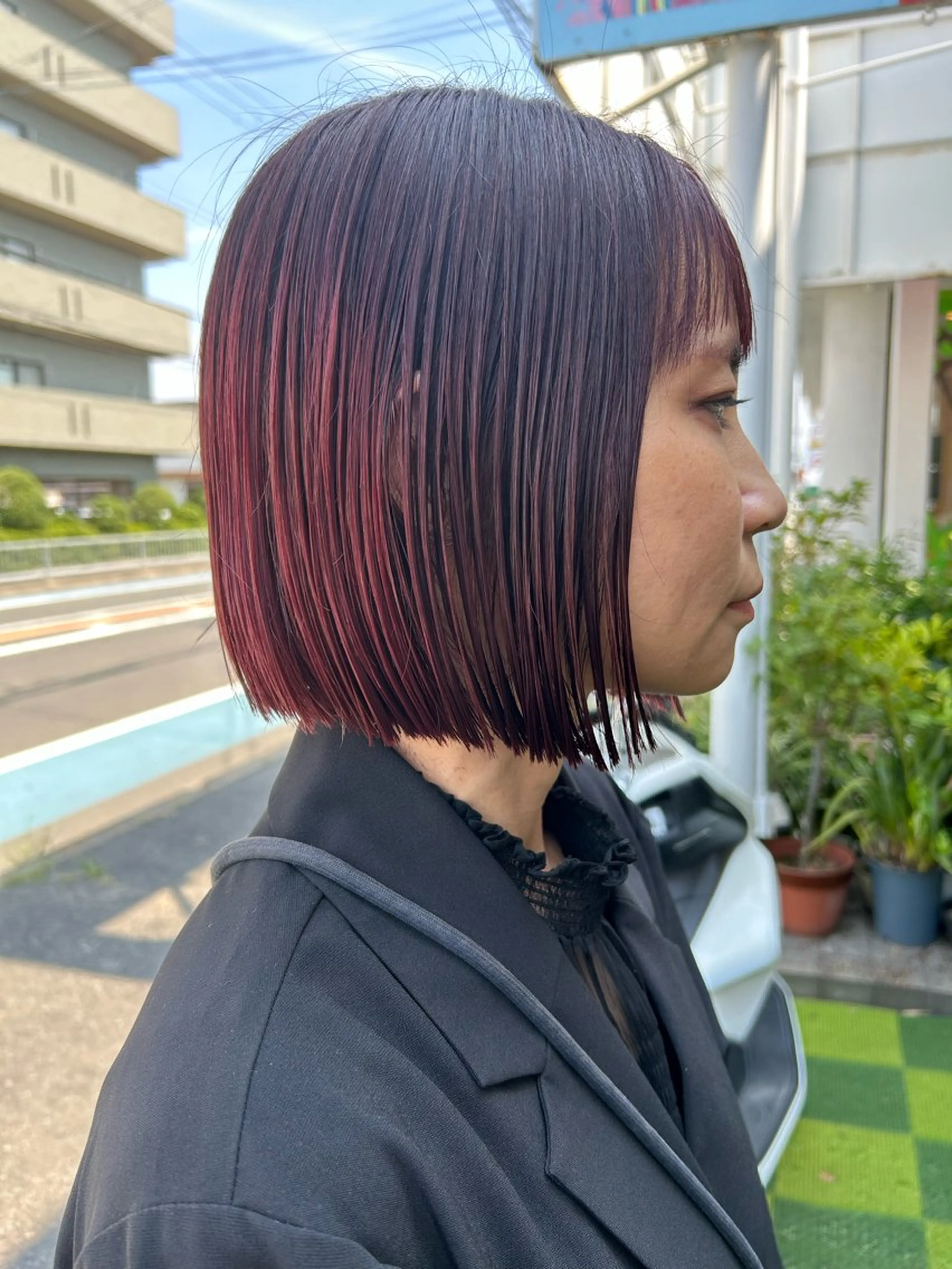 ミディアム popi 片岡のヘアスタイル