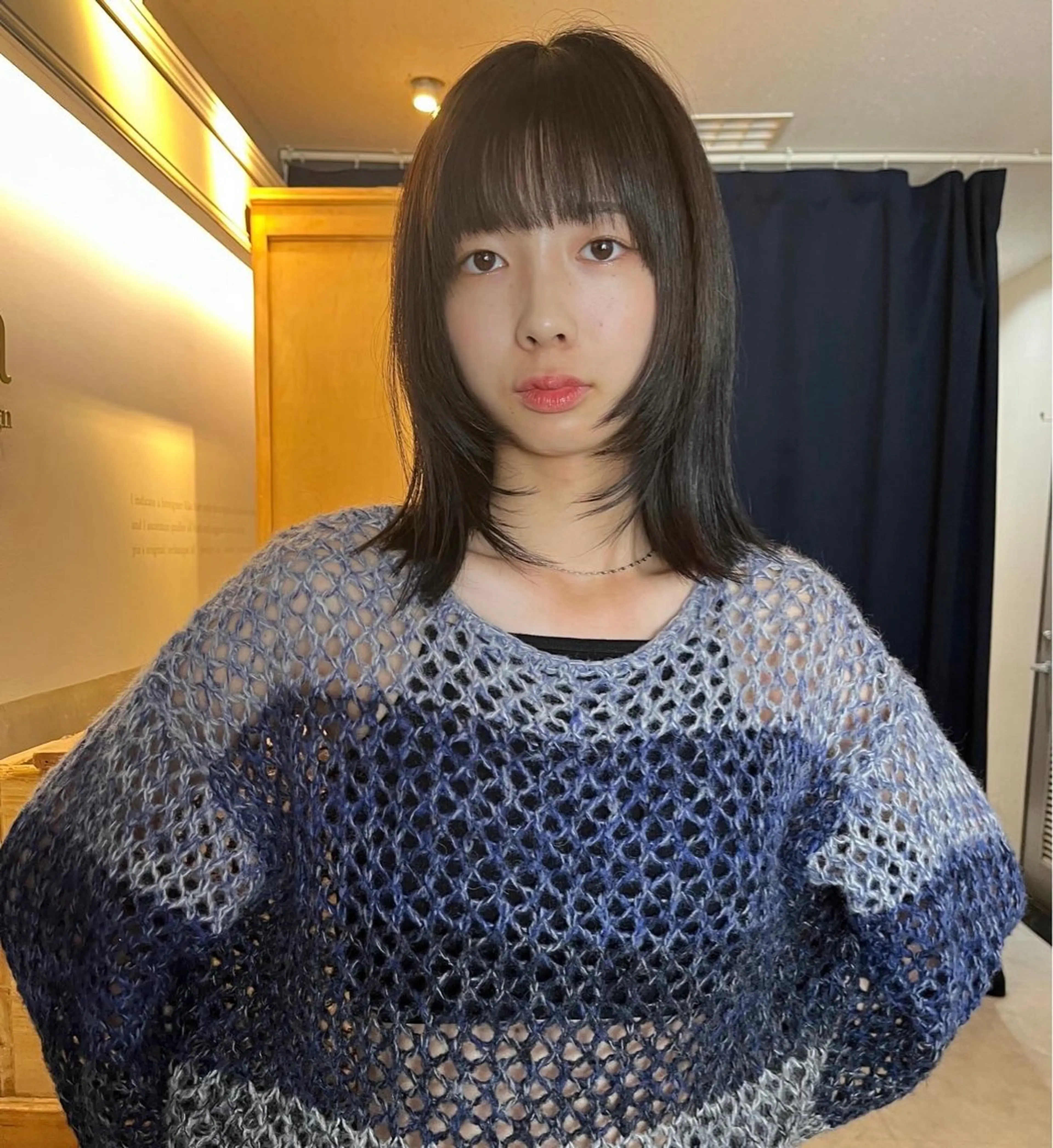 ミディアム 顔まわりレイヤー レイヤーカット 似合わせカット カット トリートメント 松尾太樹 【pia】福岡美容室のヘアスタイル