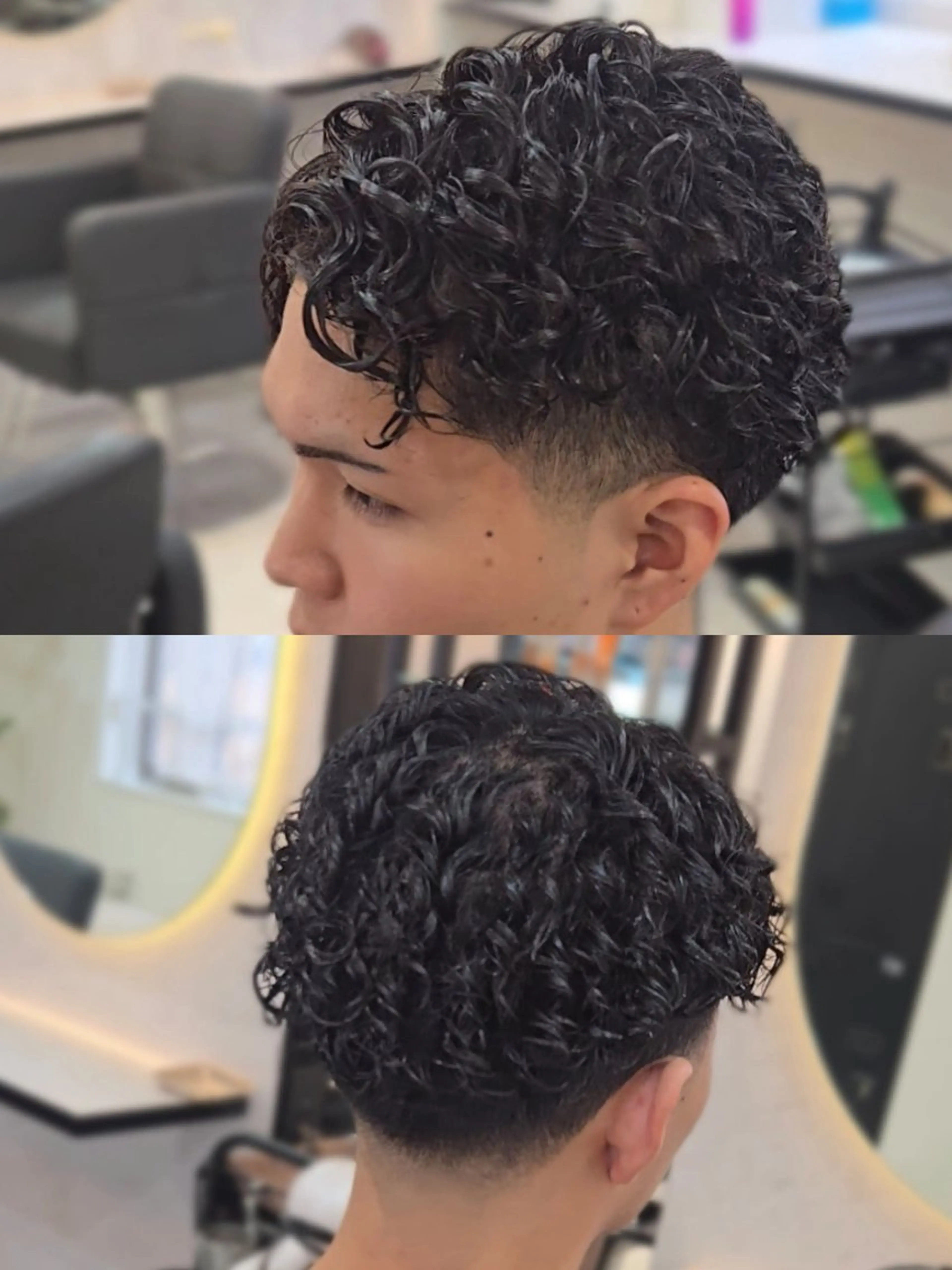 メンズ ミディアム パーマ ミディアムパーマ フェードカット メンズパーマ 外国人風カラー カット パーマ ヘアセット LEN名古屋/パーマ 海外ヘア/メンズ特化のヘアスタイル