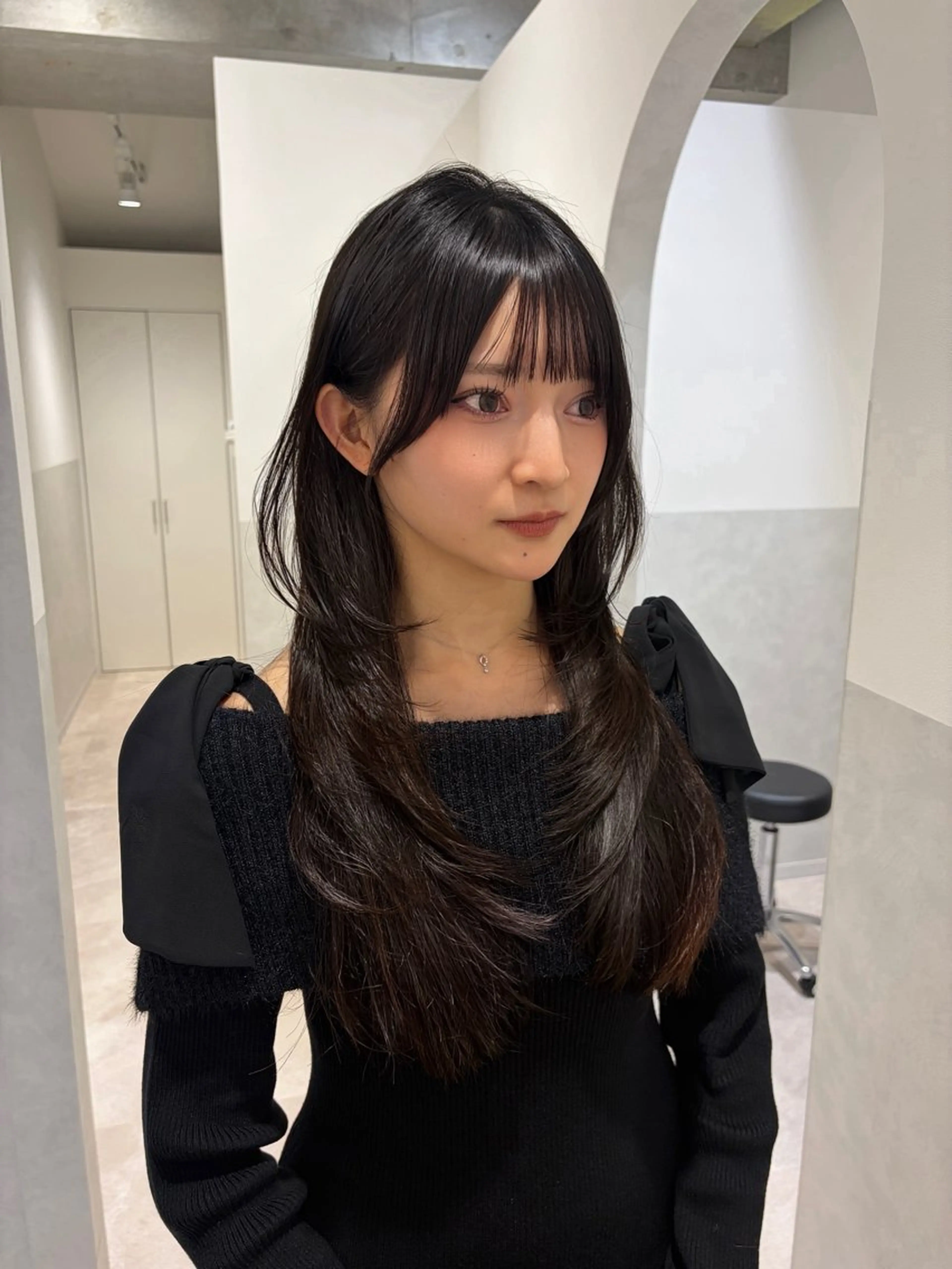 ロング カラー レイヤーカット カット ヘアカラー トリートメント AYANO ／レイヤー／オリーブのヘアスタイル