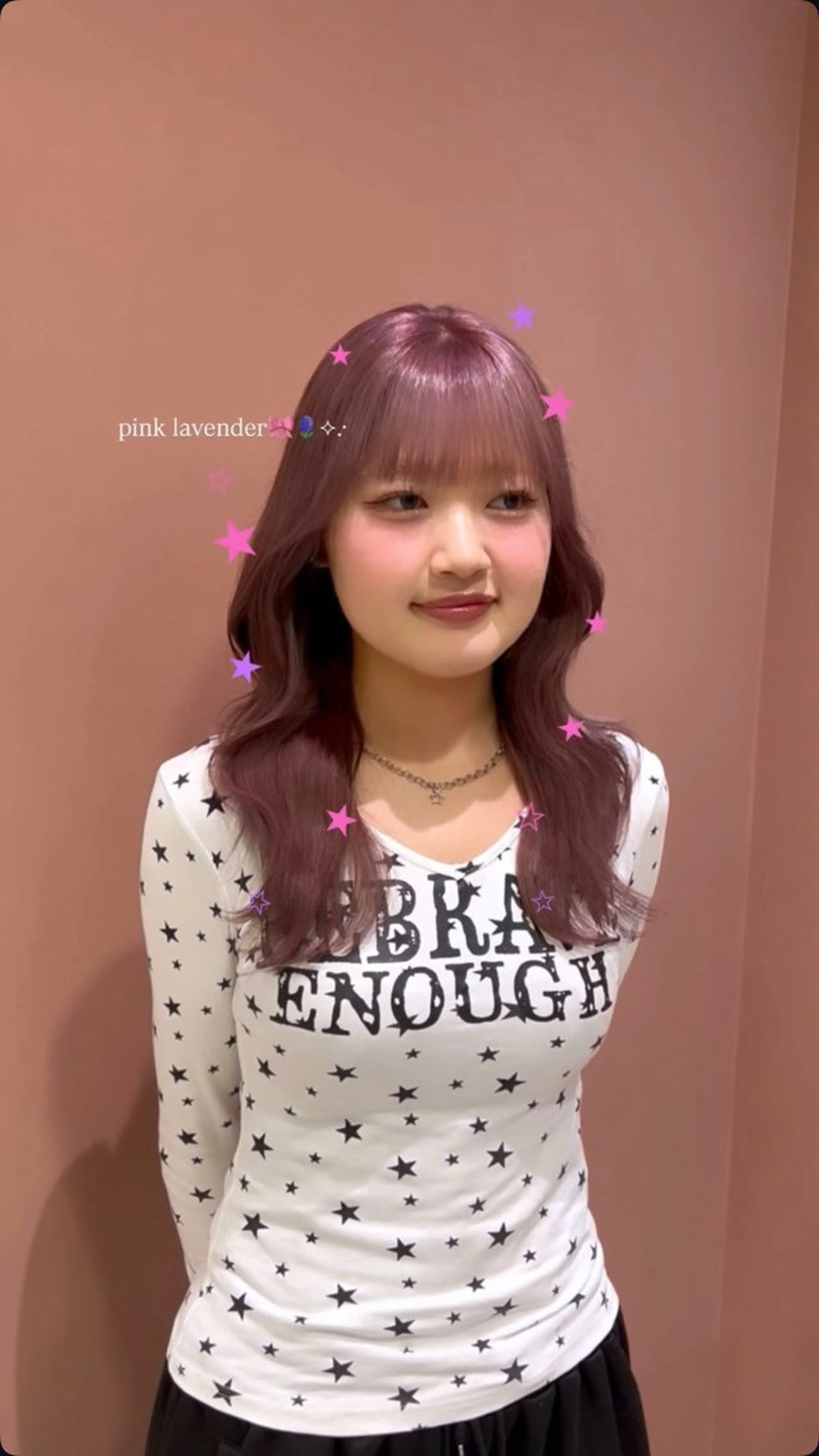 ロング ピンクラベンダー KANO/ lolonois梅田のヘアスタイル