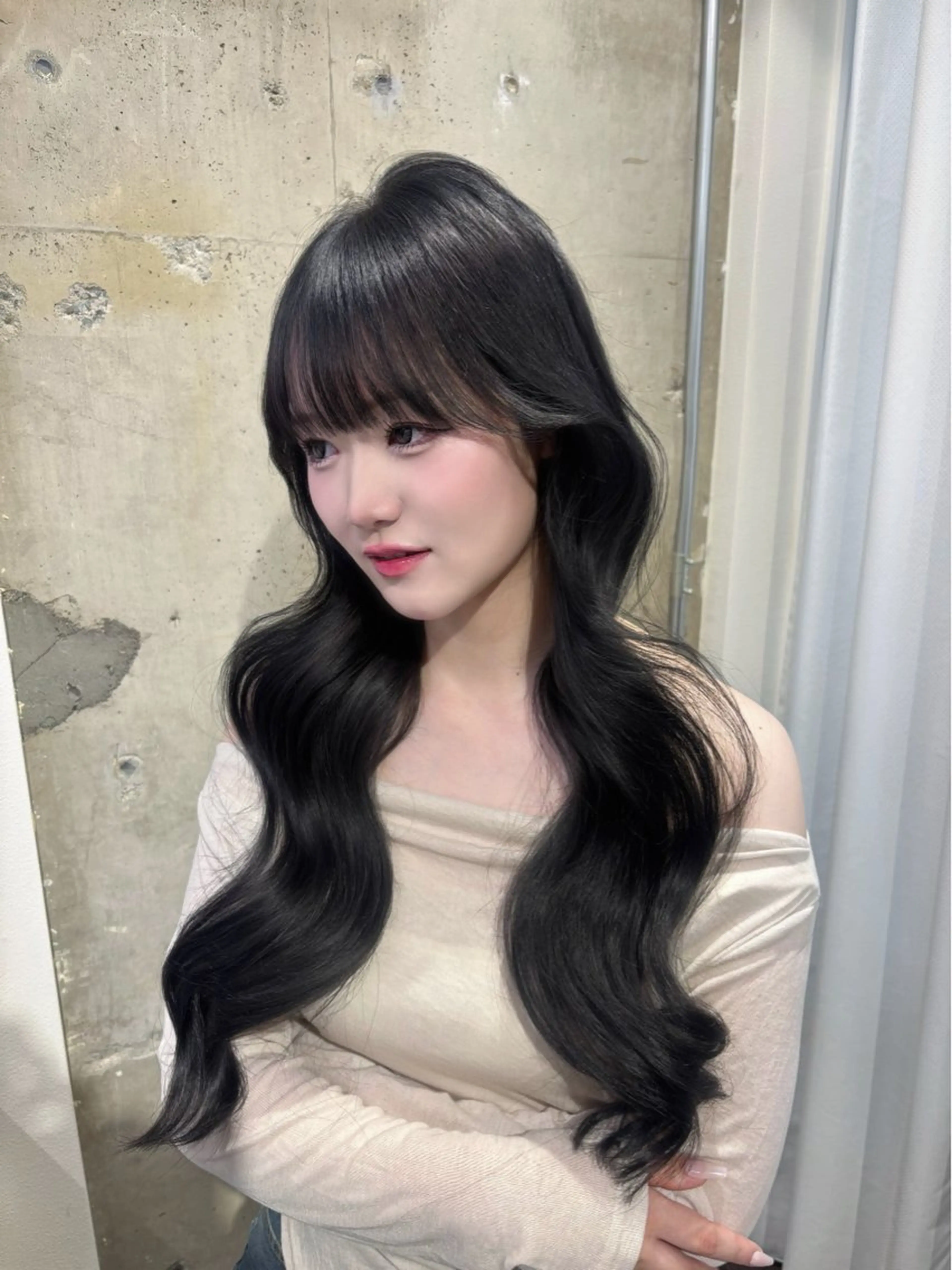 ロング 顔周りカット 小顔カット ヘアカラー トリートメント 天神美容室 🎀hinaのヘアスタイル