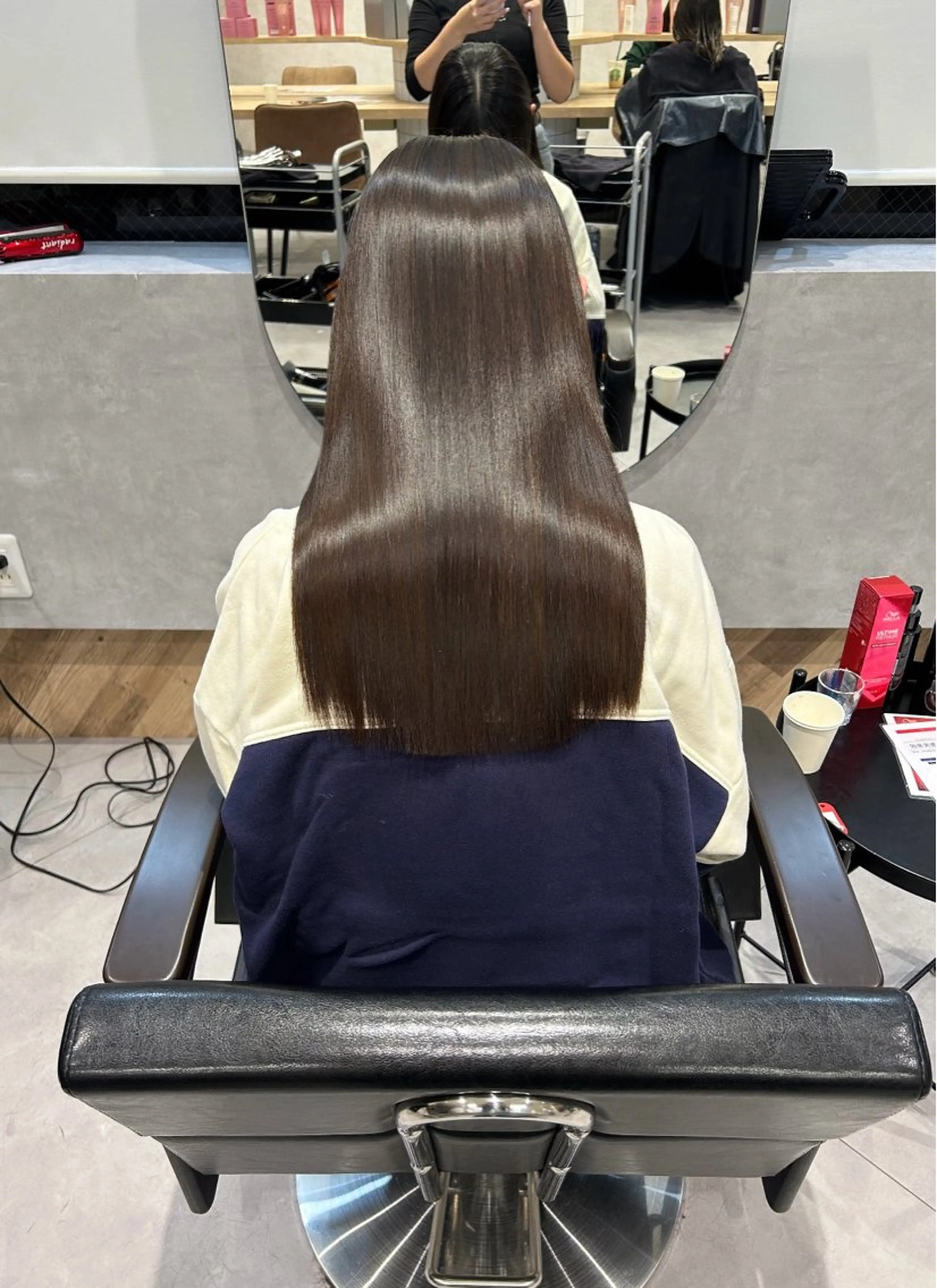 セミロング 縮毛矯正 トリートメント トリートメント 柴田樹/大人可愛い 艶髪カラー/髪質改善のヘアスタイル