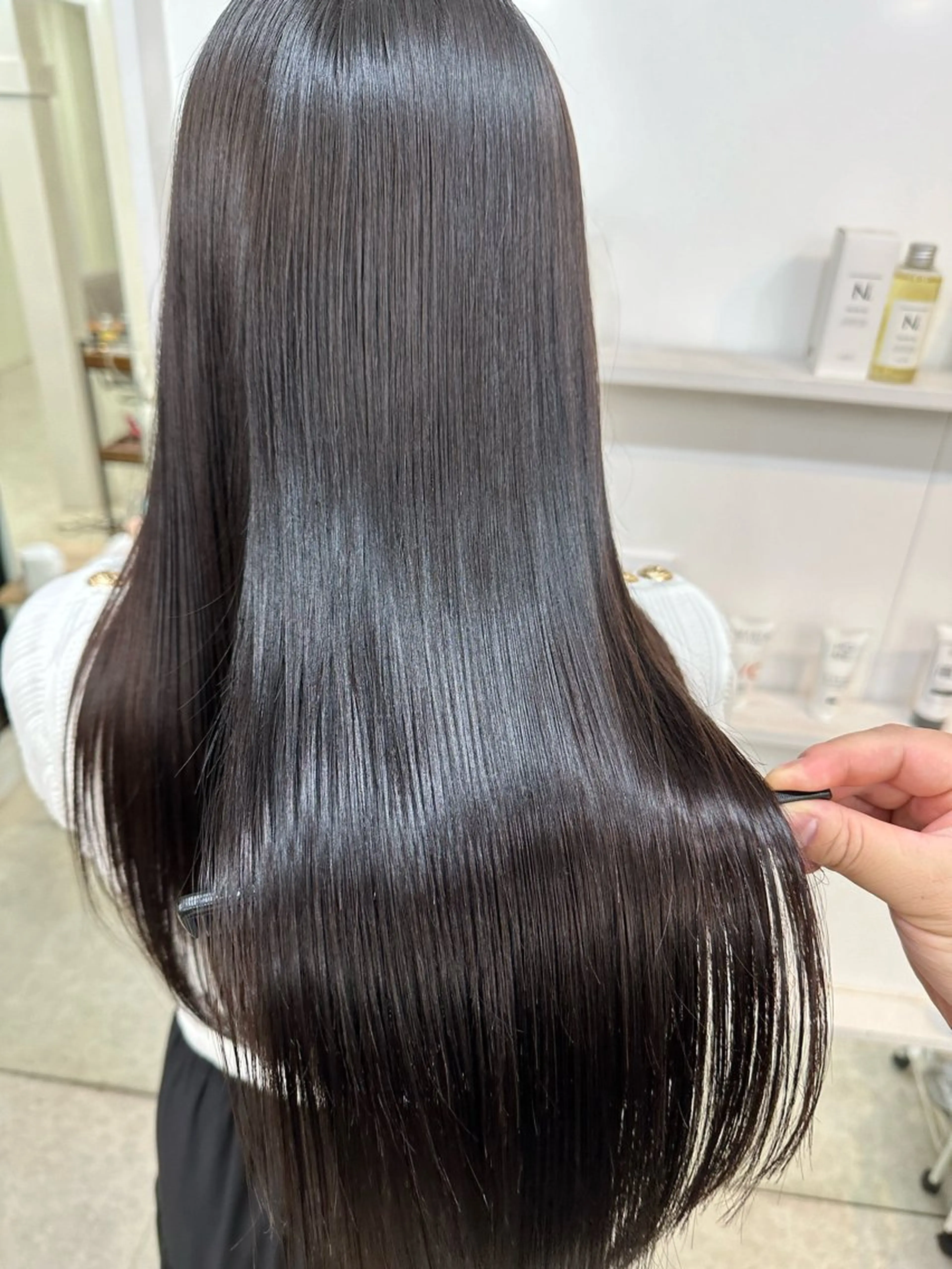 ロング カラー トリートメント 髪質改善/レイヤー ストウシンゴのヘアスタイル