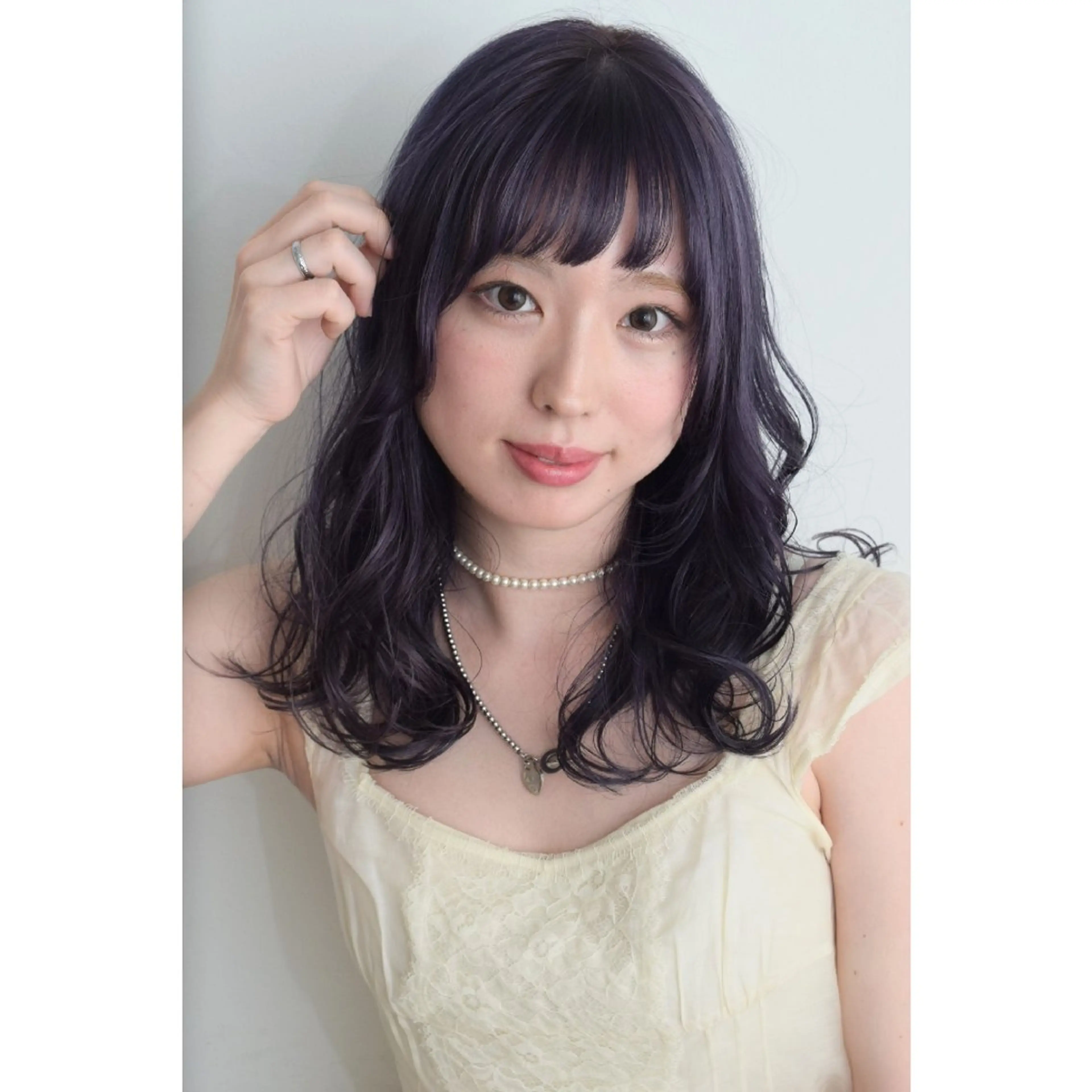 セミロング パーマ カラー みなみ ゆうすけのヘアスタイル