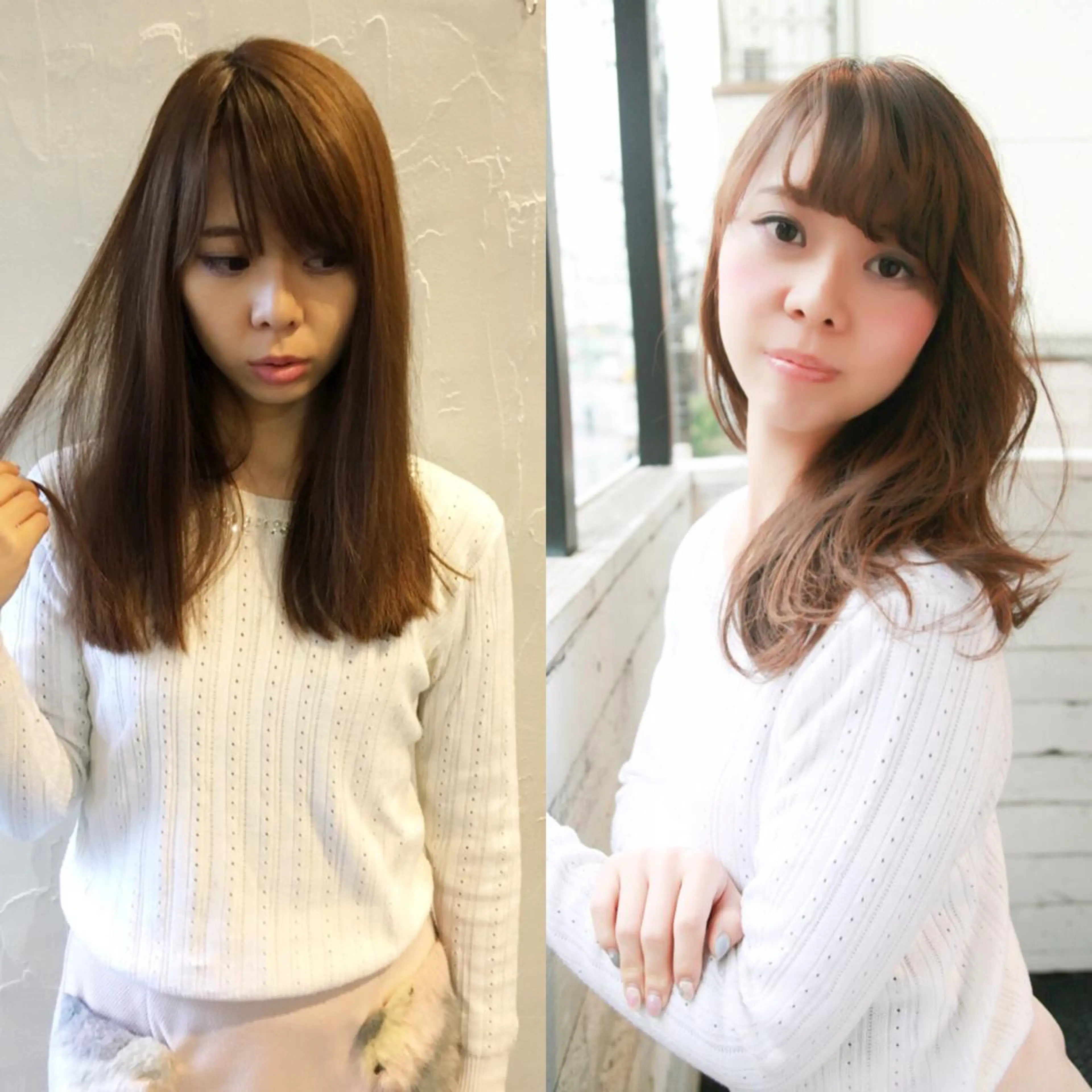 セミロング 髪質改善縮毛矯正 専門店のヘアスタイル