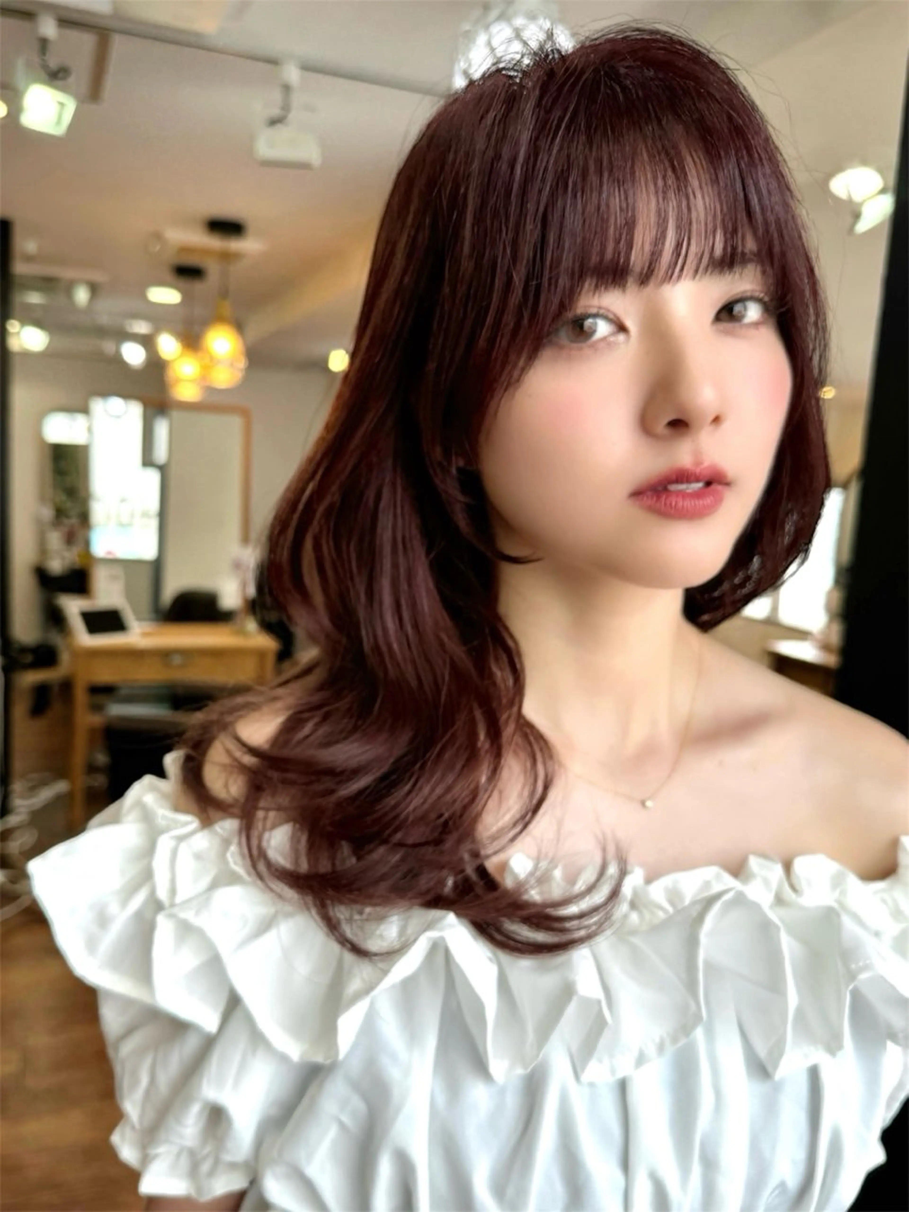 セミロング カラー ラベンダーカラー ピンクカラー ピンクラベンダー 顔まわりレイヤー レイヤーカット 似合わせレイヤー 🇰🇷荒木洋文のヘアスタイル