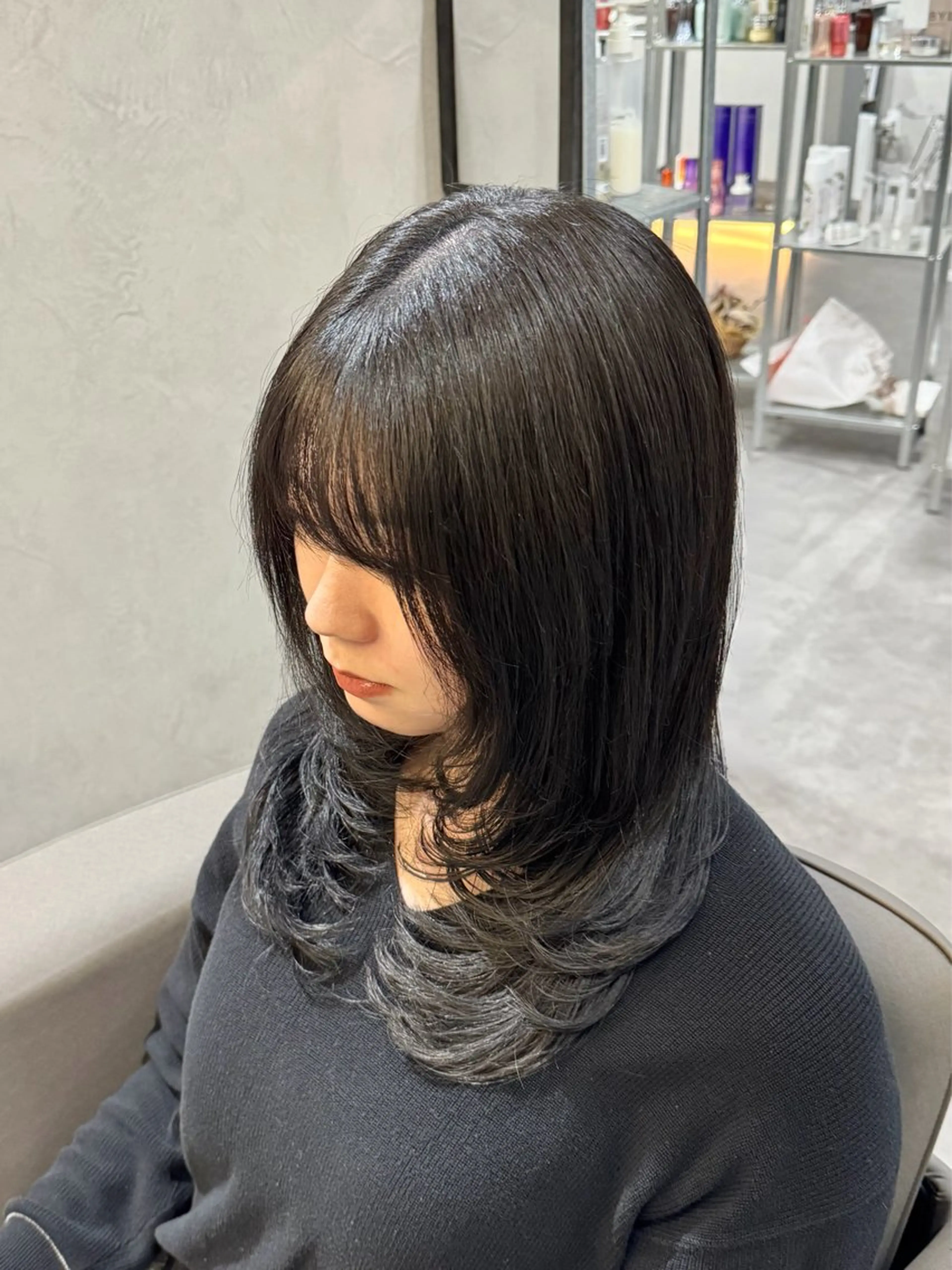 セミロング カラー カット ヘアカラー トリートメント ハイトーン/外国人風 カラー/メンズパーマのヘアスタイル