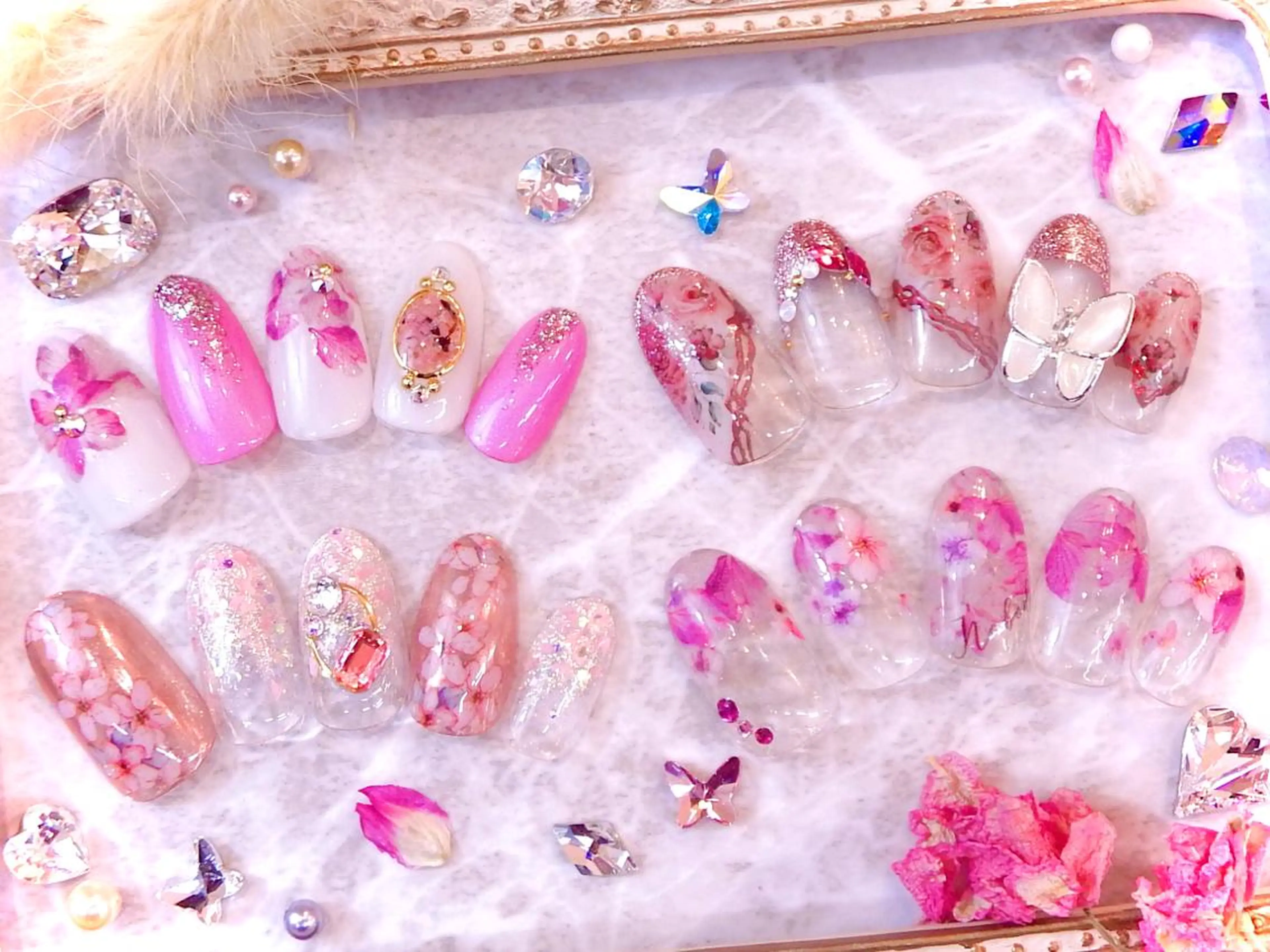 ネイル 持ち込み 春ネイル ボガスティーズネイル 川崎店のネイルデザイン