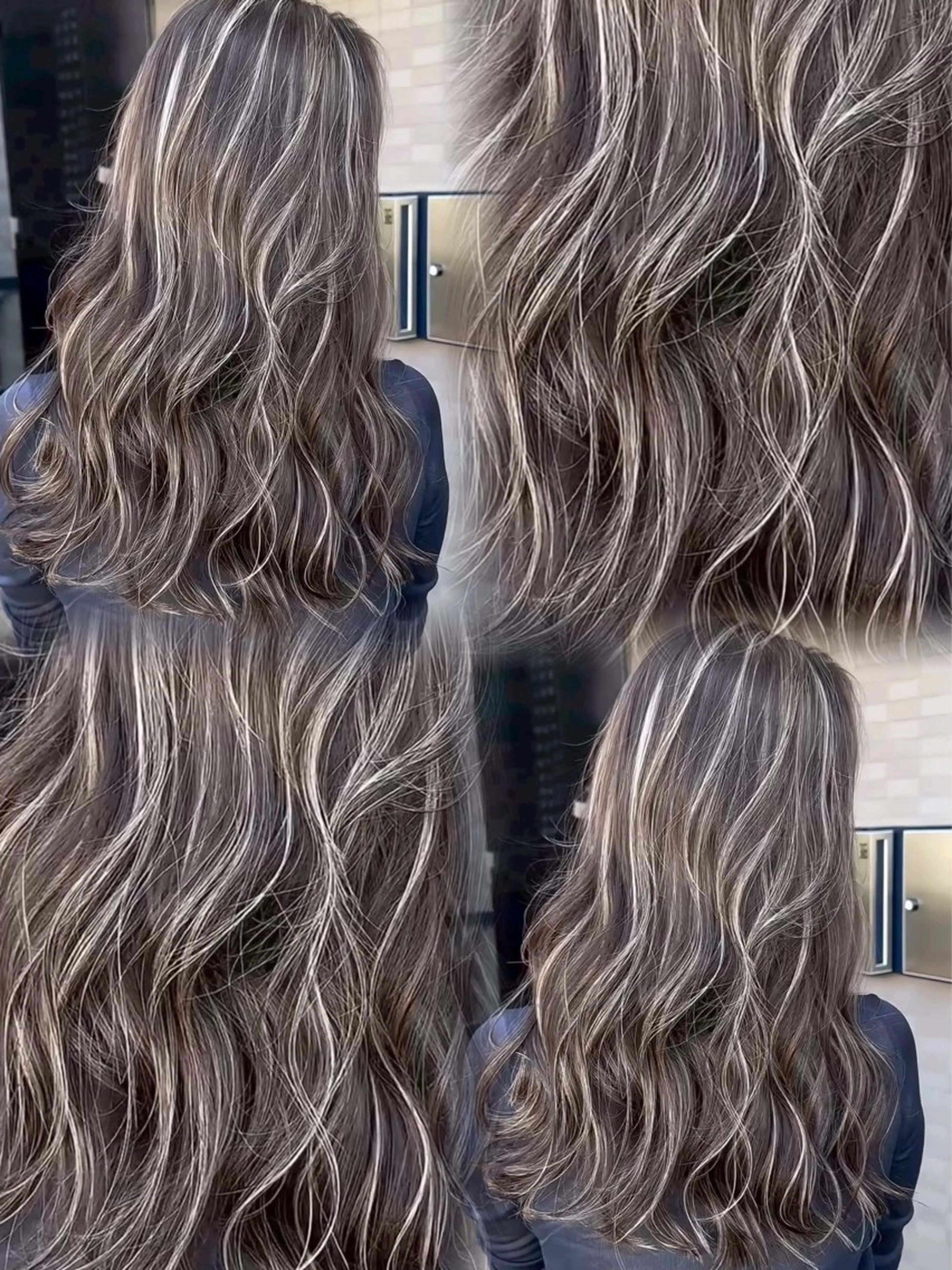 セミロング 外国人風カラー ハイライト レイヤーカット ヘアカラー ✨レイヤーカット 海外ヘア/原宿✨のヘアスタイル