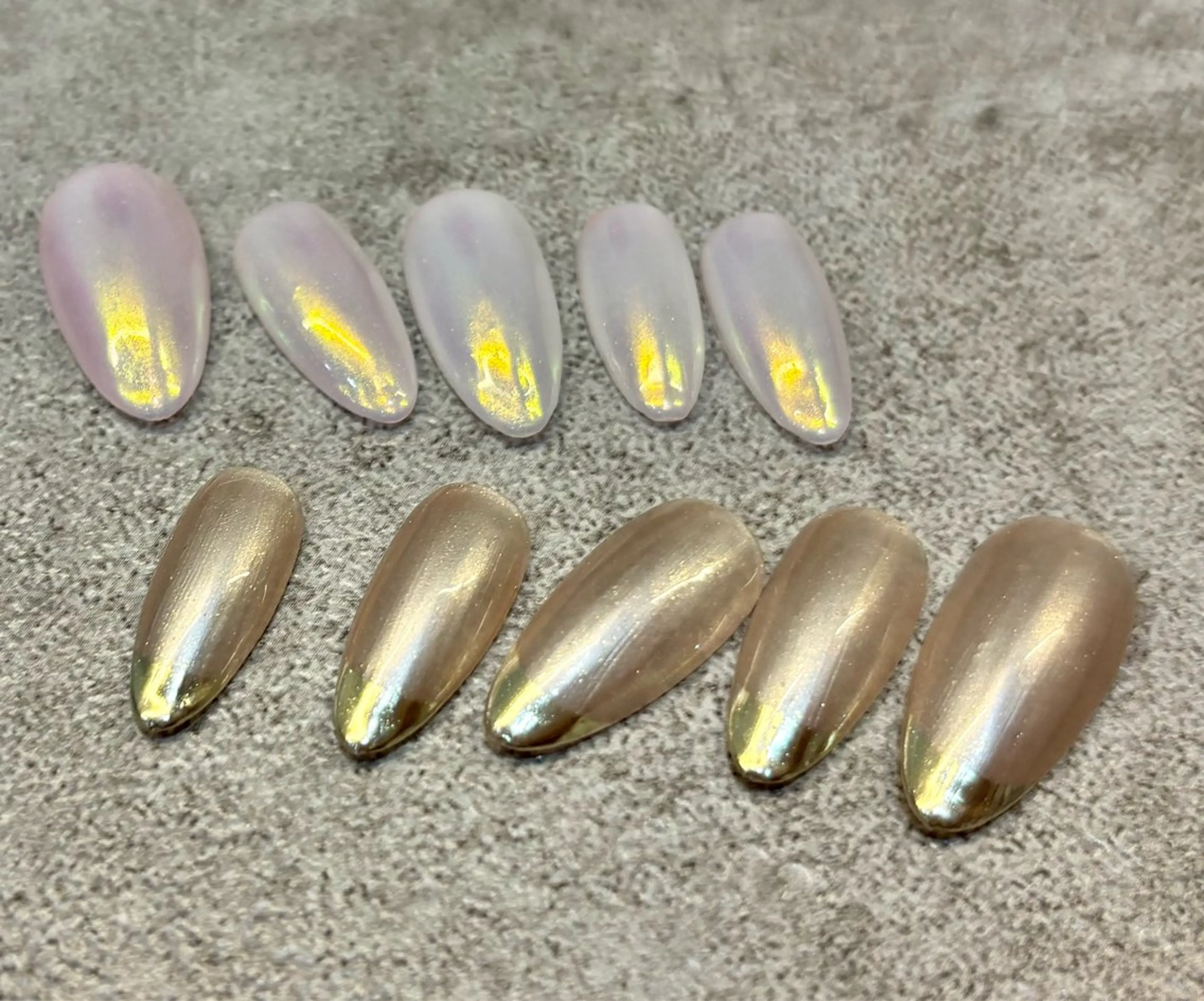 ネイル オーロラネイル フレンチネイル ミラーネイル ハンドネイル パラスパガーデン ♡齊藤歩のネイルデザイン