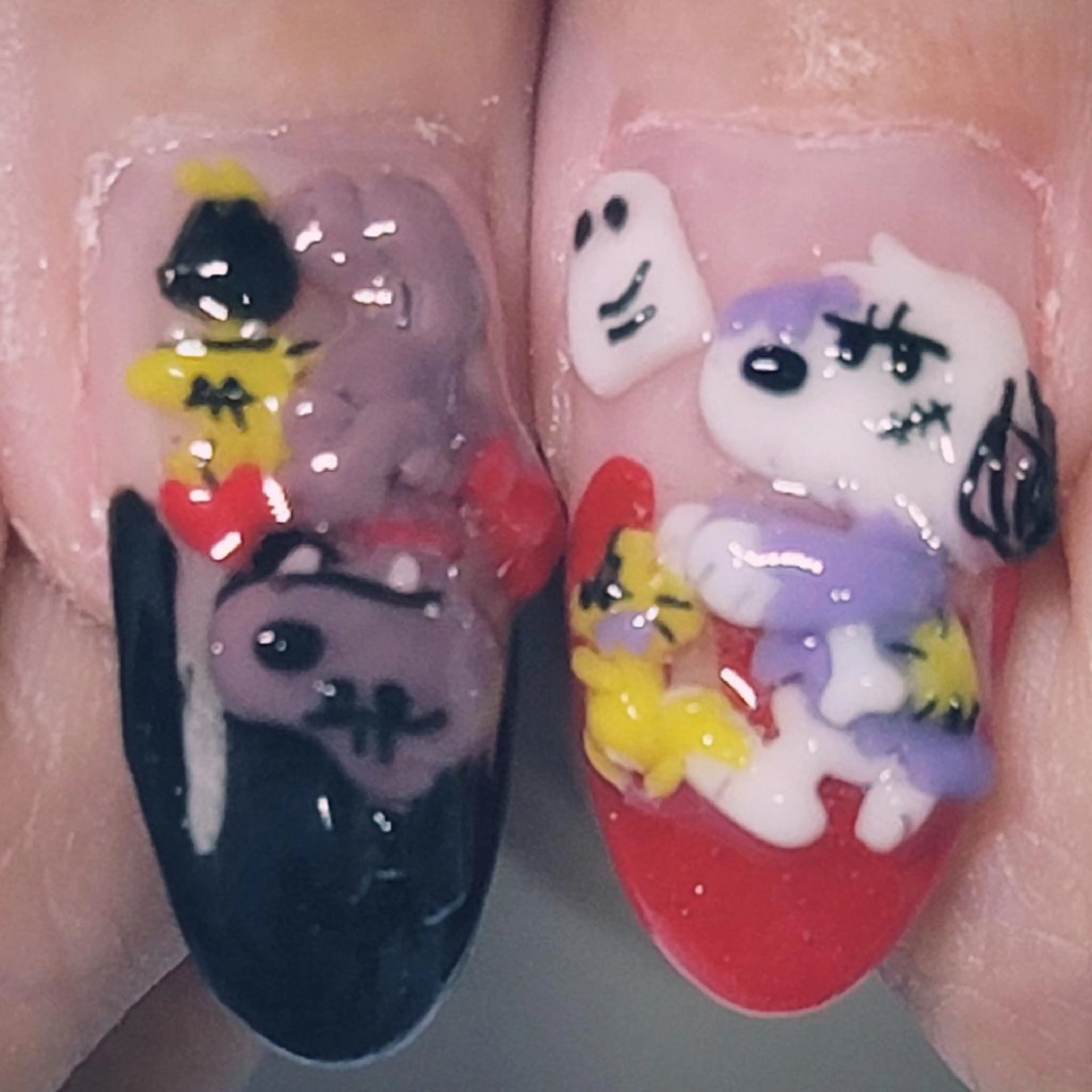 ネイル アートネイル フレンチネイル ハロウィン 赤色 ハンドネイル よしだ ひろきのネイルデザイン