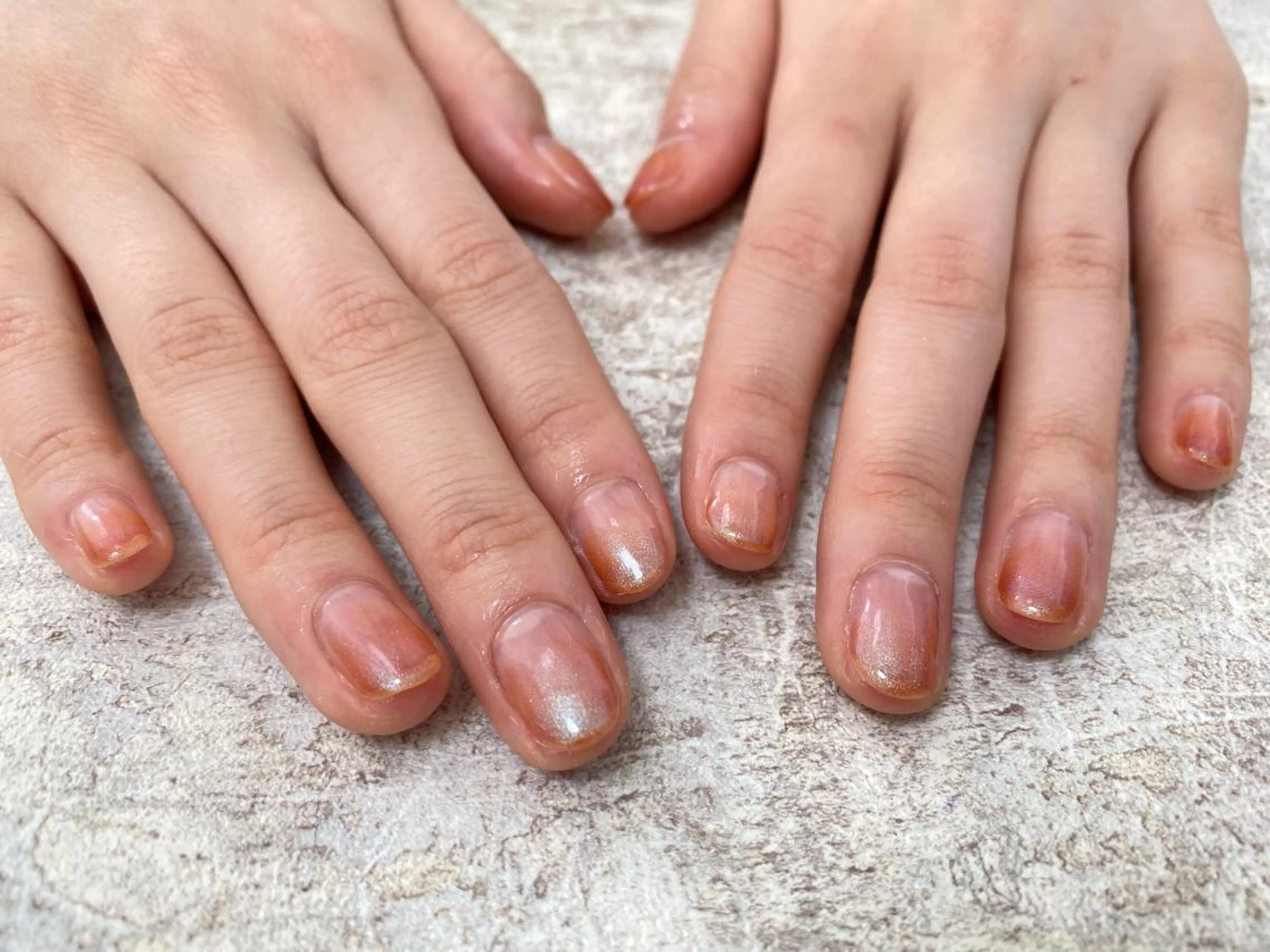 ネイル ラメ(グリッター) オレンジ mogunail &blowのネイルデザイン