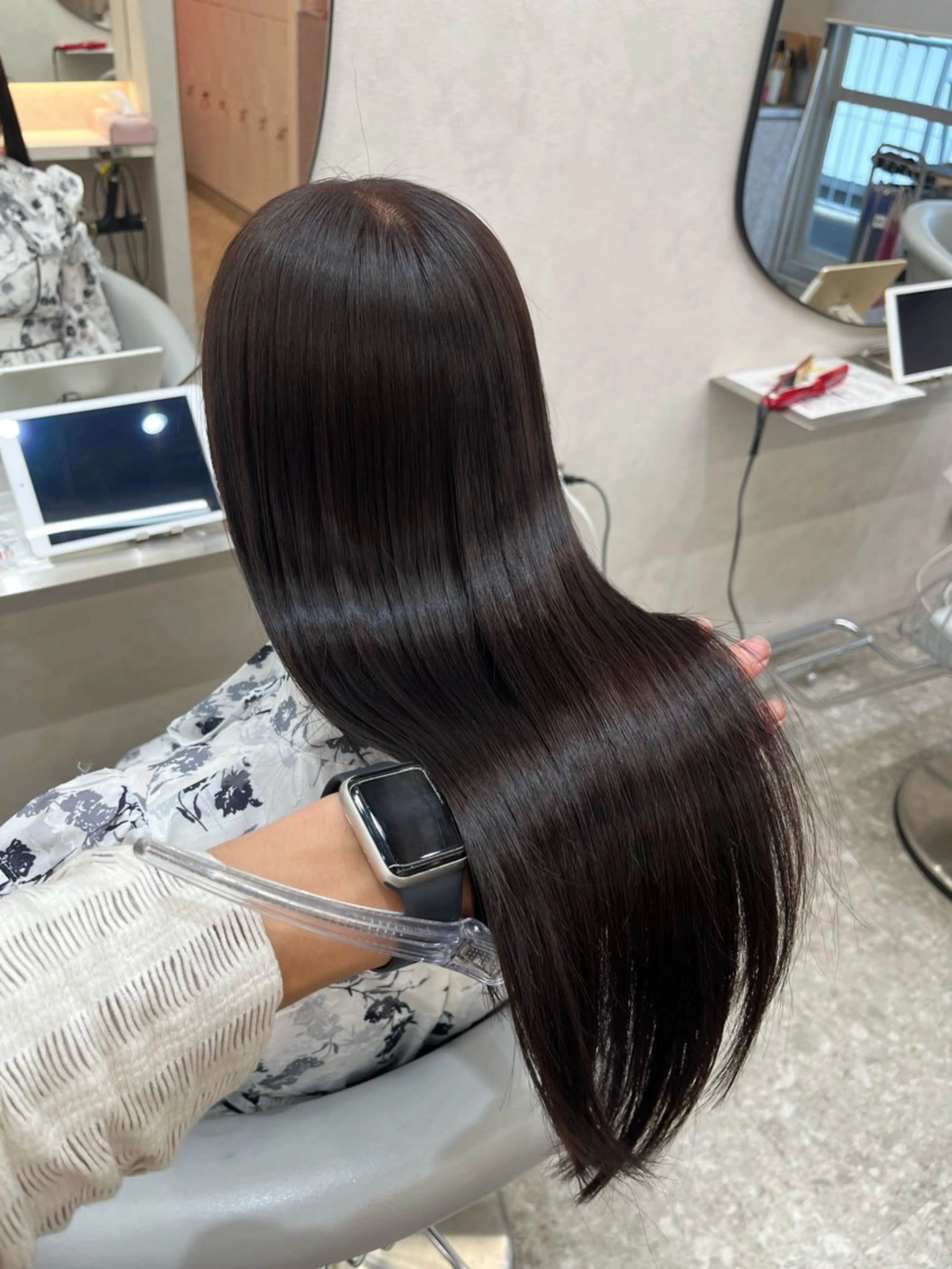 ロング カラー カット ヘアカラー トリートメント 韓国ハッシュカット/ 新宿/髪質改善/岡崎のヘアスタイル