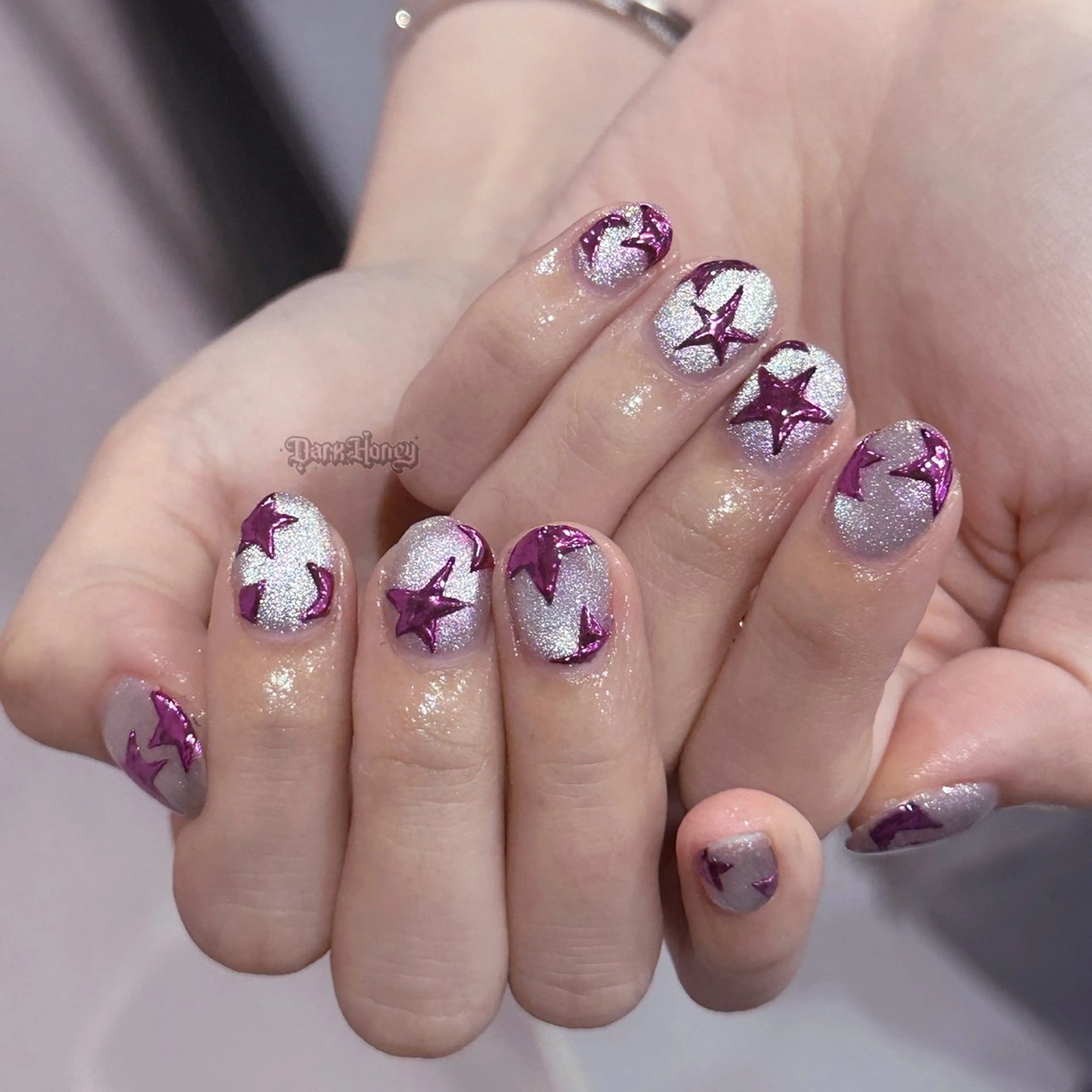 ネイル ハンドネイル Dark honey スカルプ専門原宿店のネイルデザイン