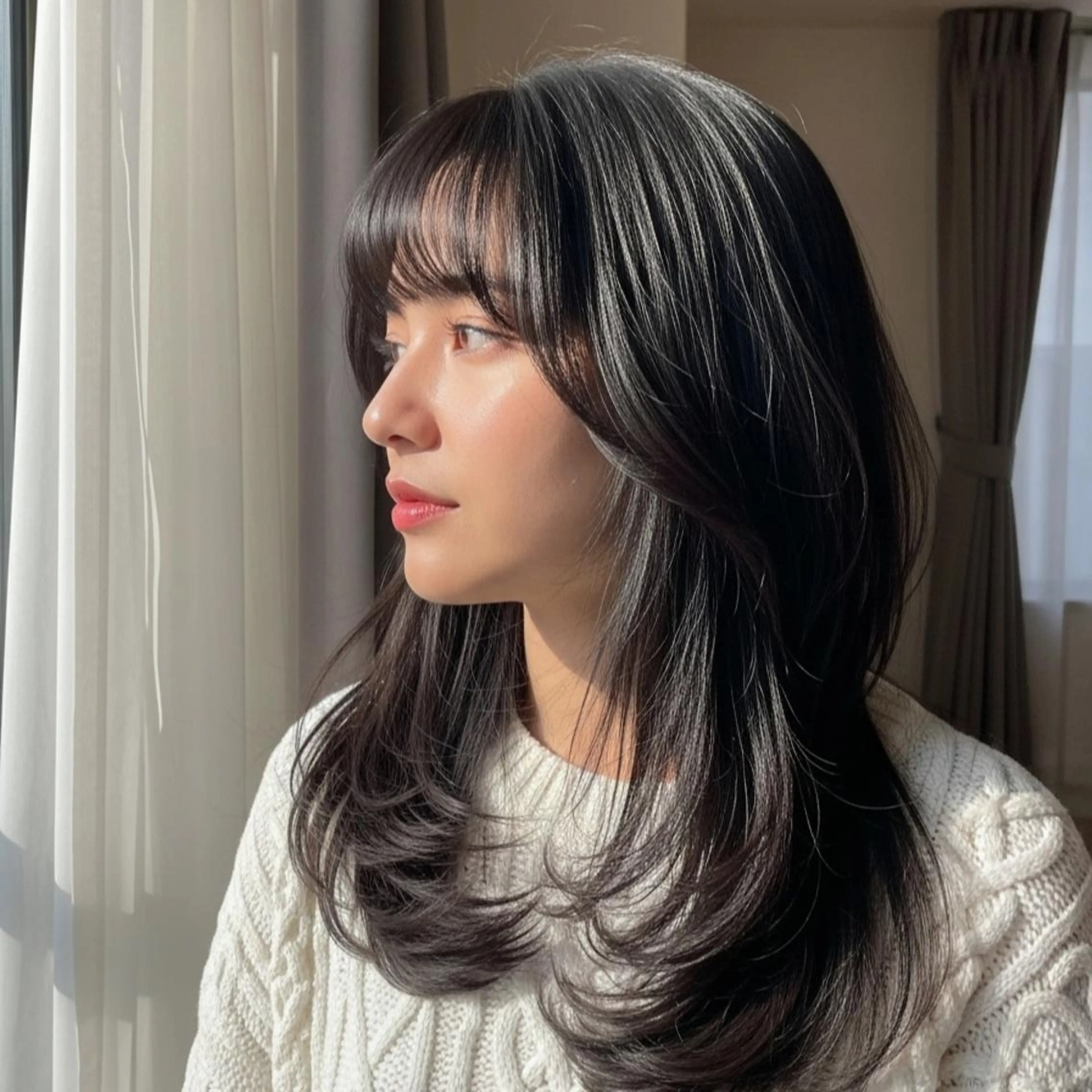 ロング カラー パーマ 髪質改善 レイヤーカット トリートメント カット トリートメント なつみ La  Paceのヘアスタイル