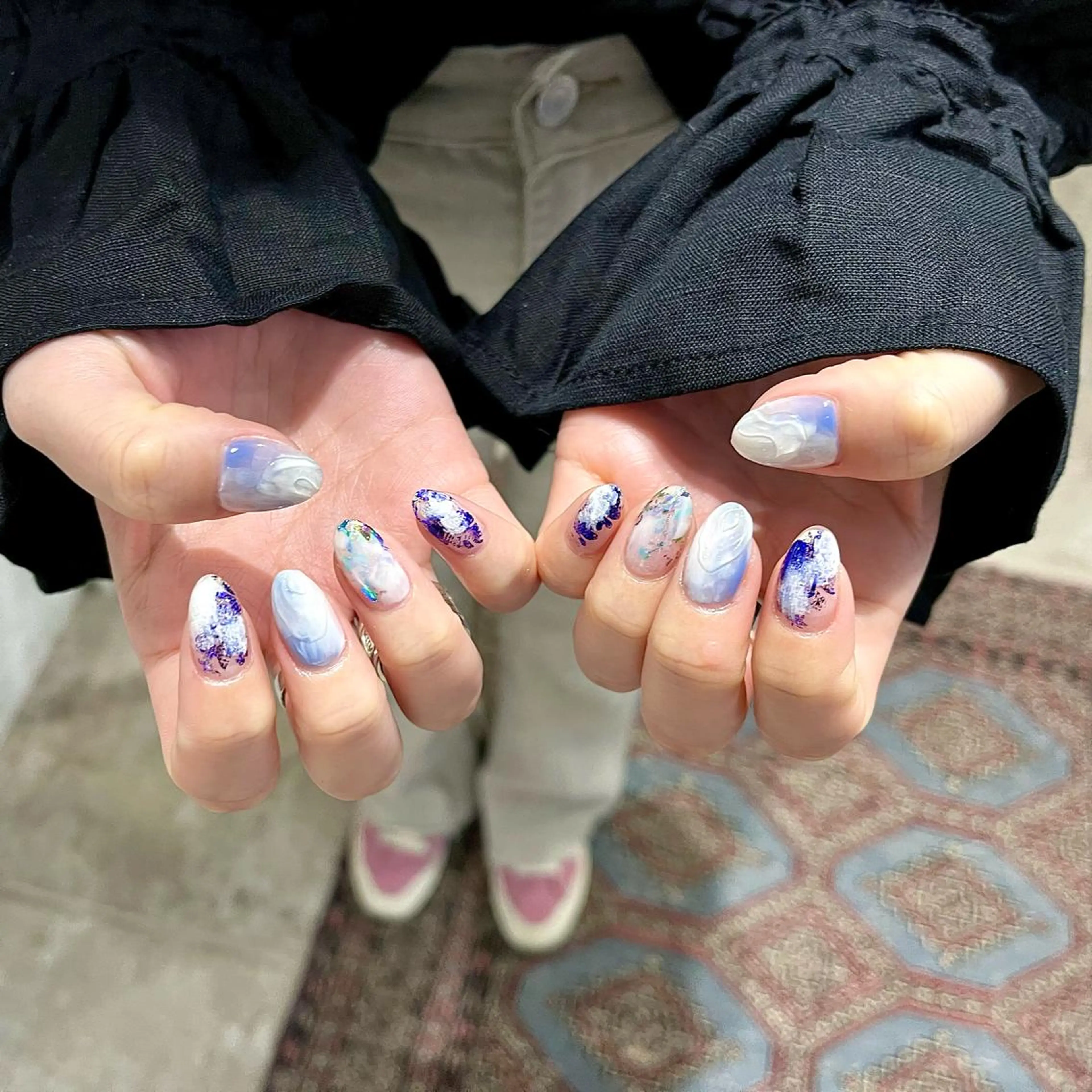 ネイル ハンドネイル 0203ムニムサン 💙Airiのネイルデザイン