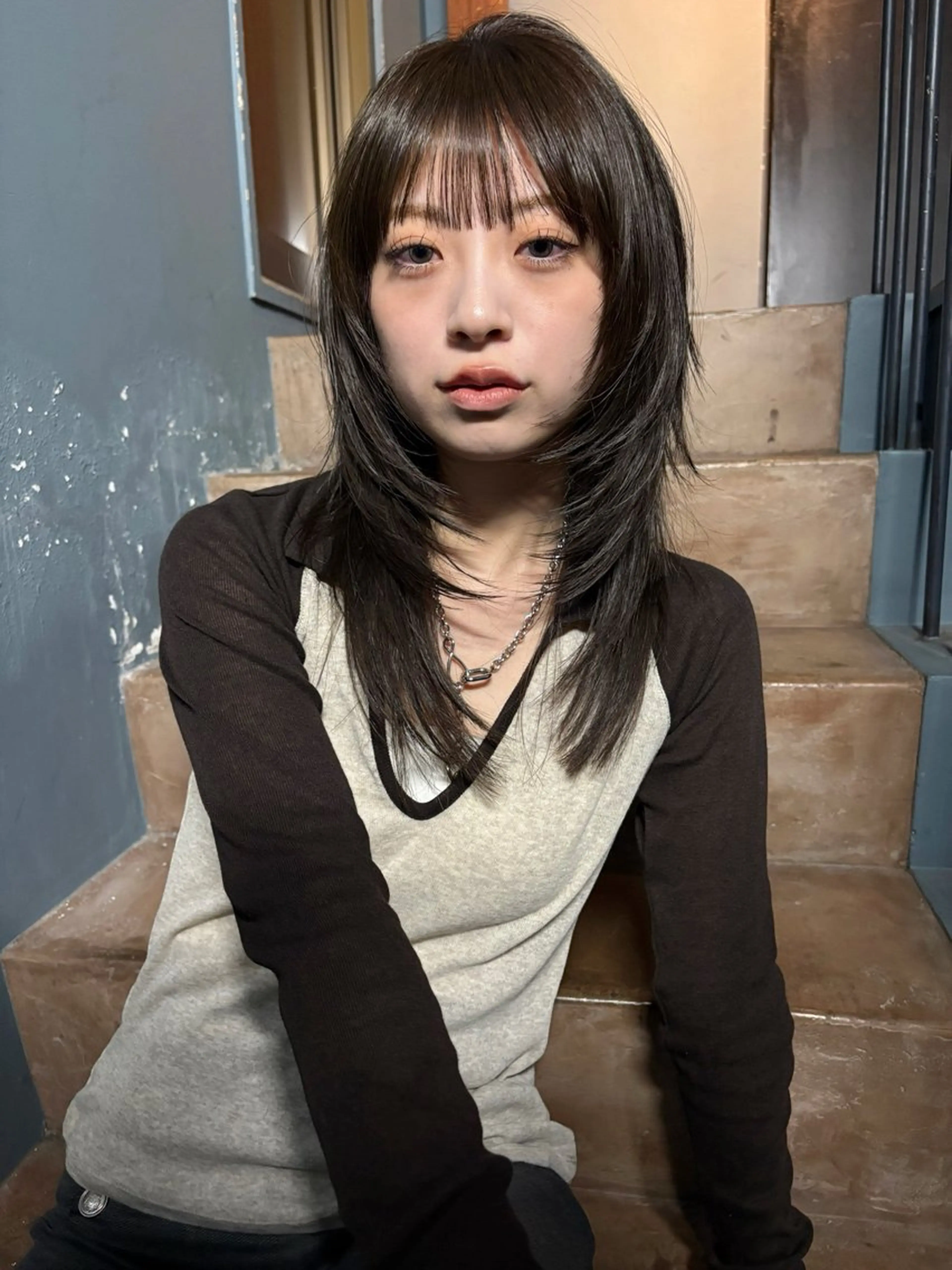 ロング カット ハッシュカット🎀 レイヤーカットのヘアスタイル