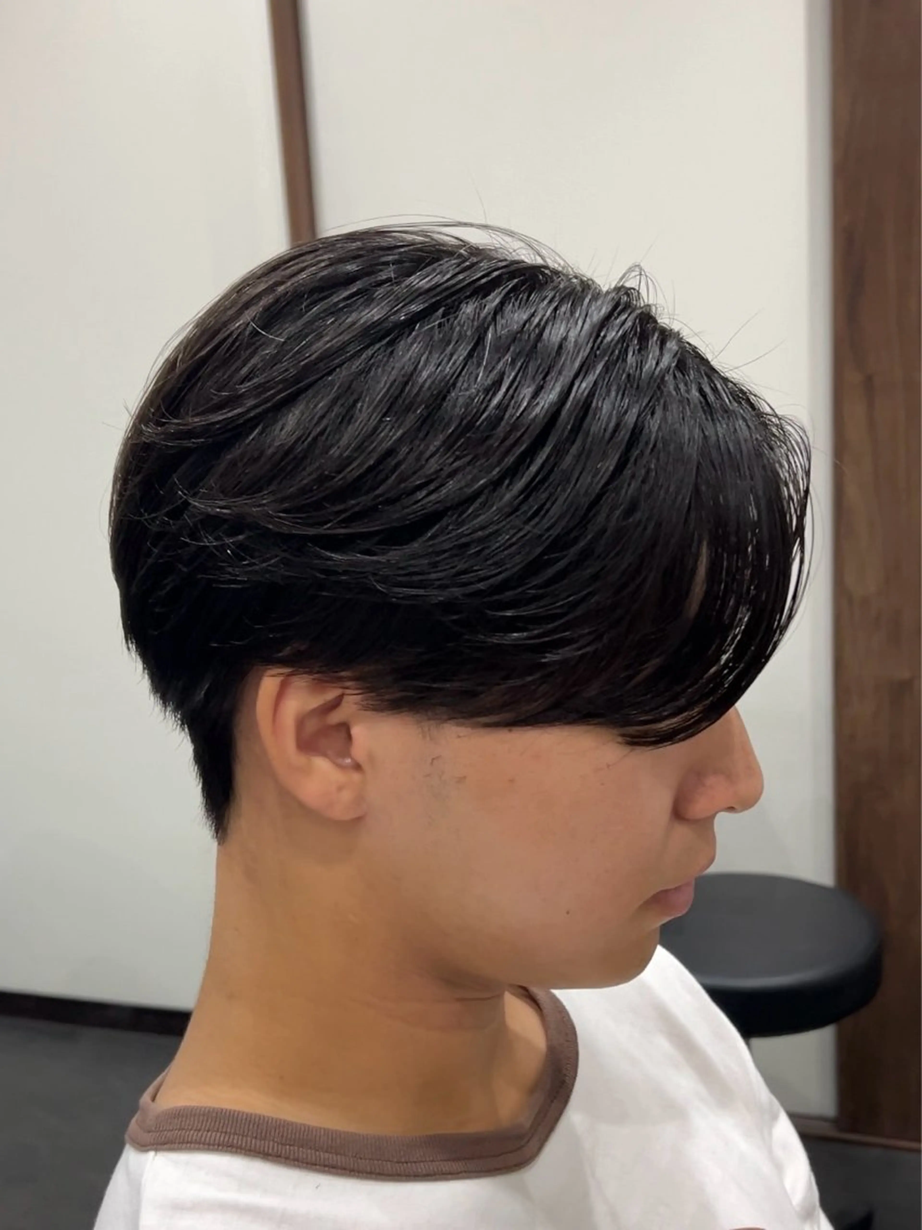 ミディアム メンズ センターパート 縮毛矯正 福井 太暉のヘアスタイル