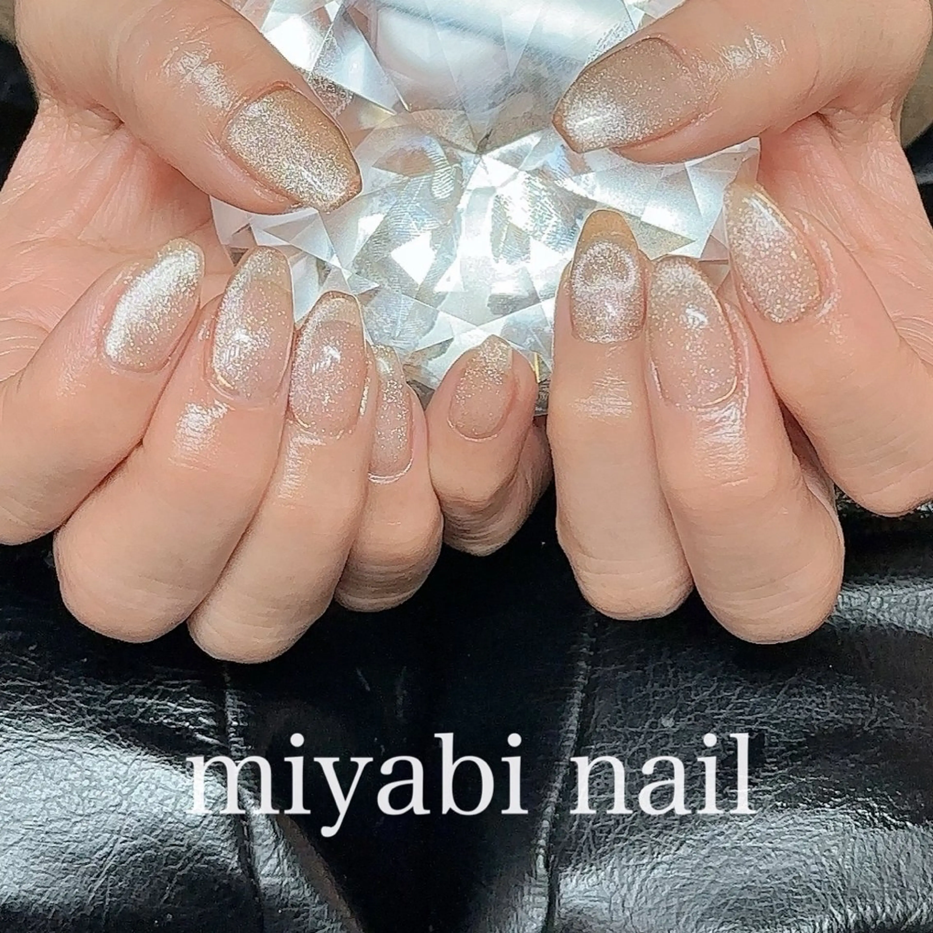 ネイル ハート マグネットネイル ミラーネイル 持ち込み ハンドネイル miyabi nail 桂川駅近くのネイルデザイン
