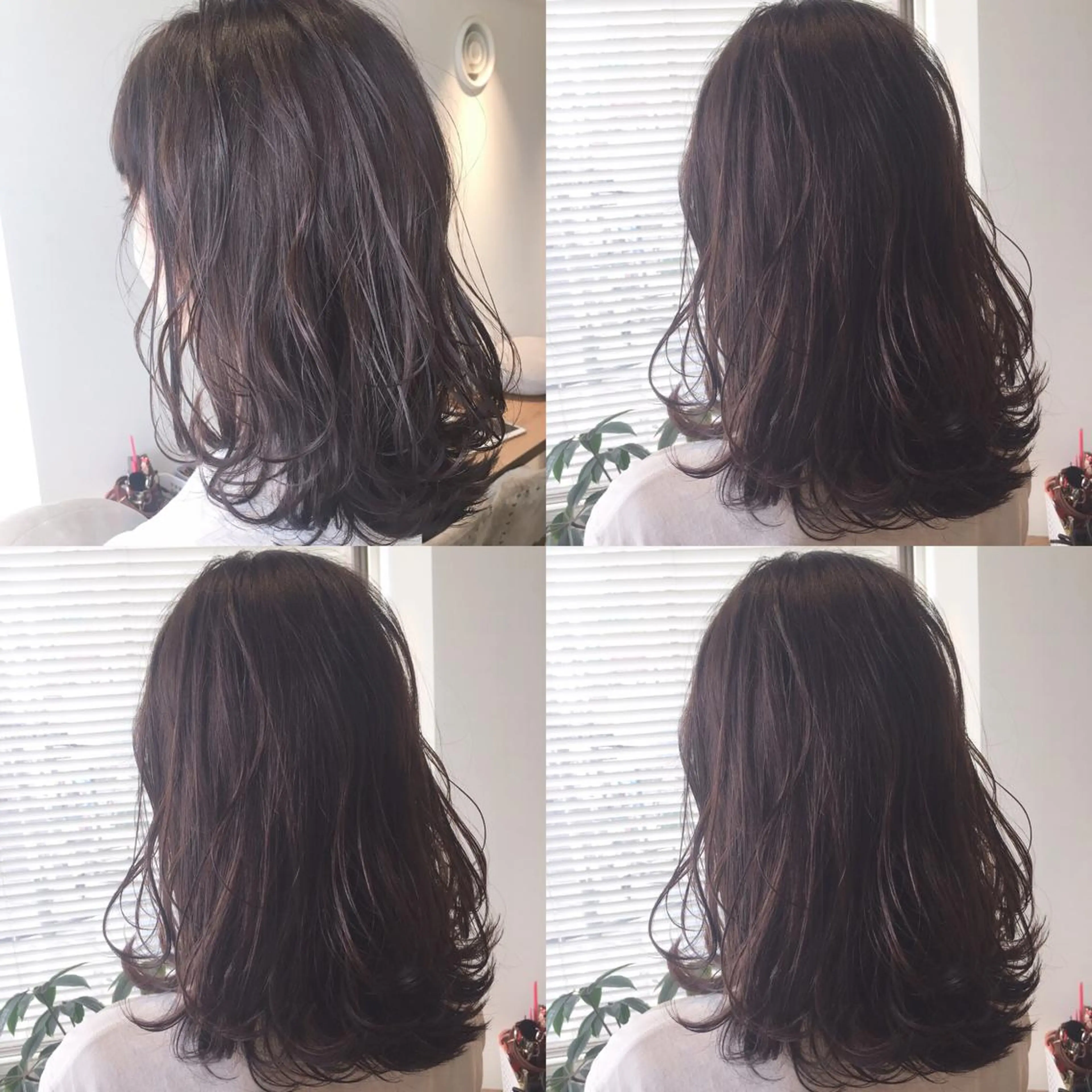 ミディアム ショートボブ ボブ ハイライト 外ハネヘア メンズツイスパ ショートフクヤマシンのヘアスタイル