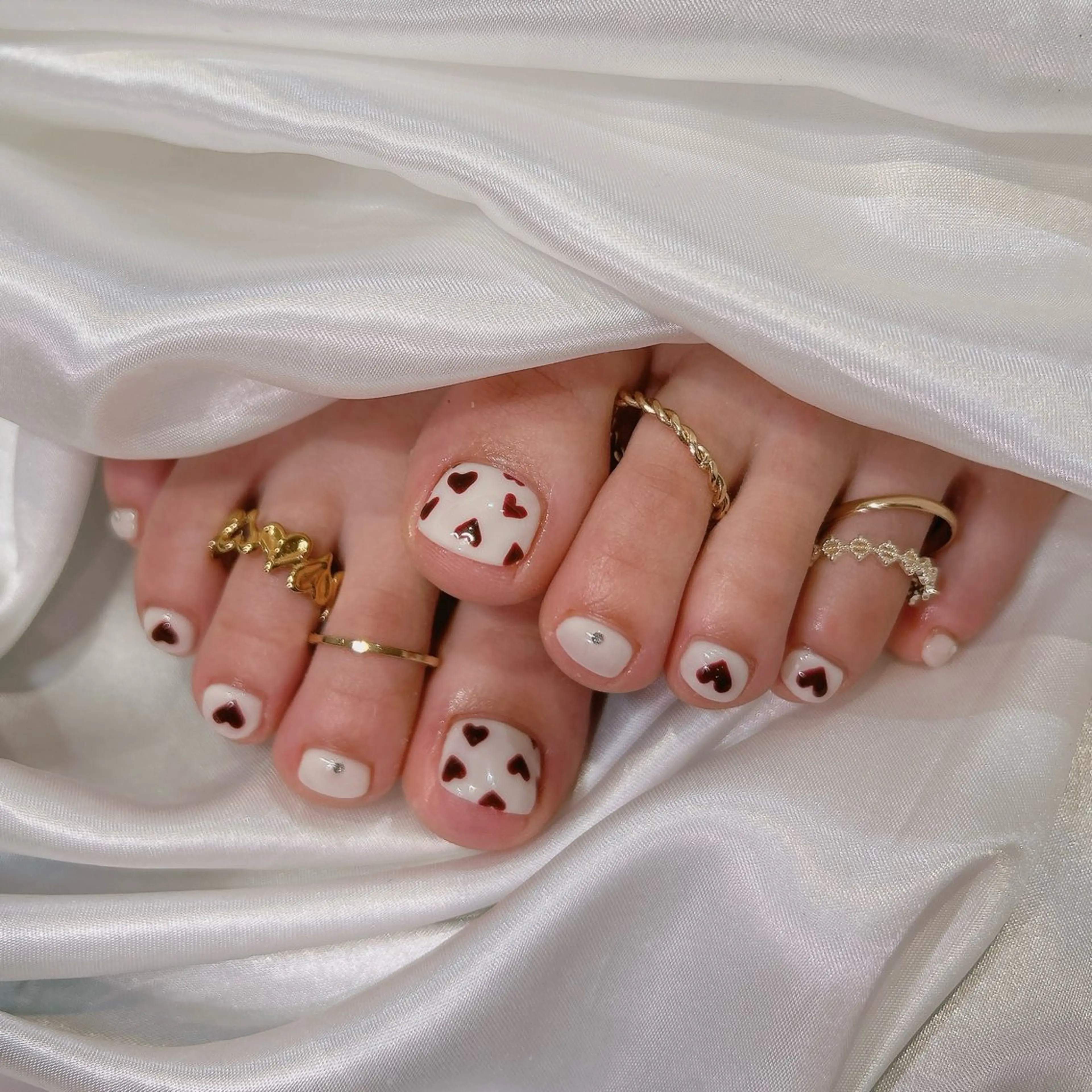 ネイル ハート フットネイル junna 金山.東別院.上前津のネイルデザイン