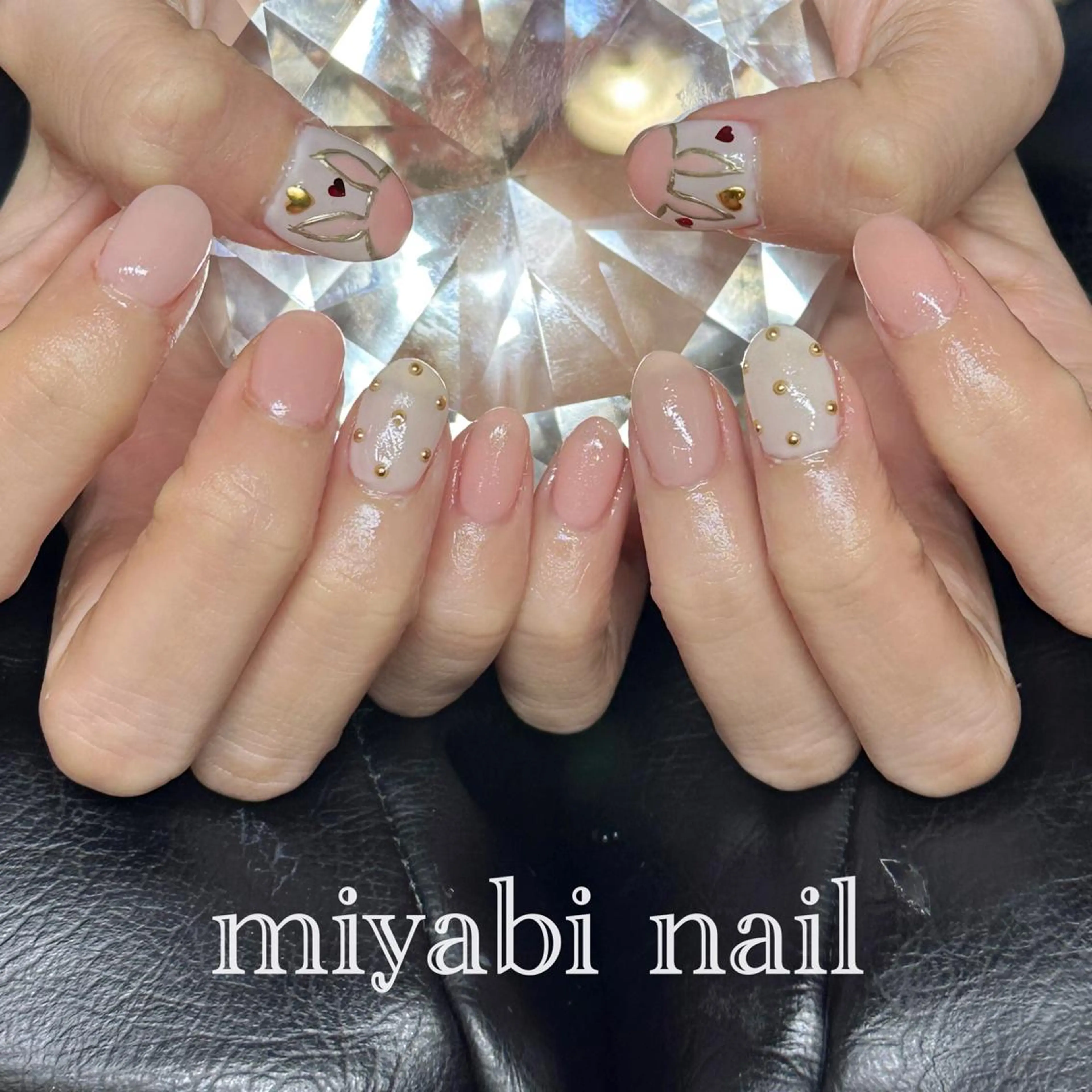 ネイル アートネイル ジェルネイル ラメ(グリッター) 持ち込み ピンク ハンドネイル miyabi nail 桂川駅近くのネイルデザイン