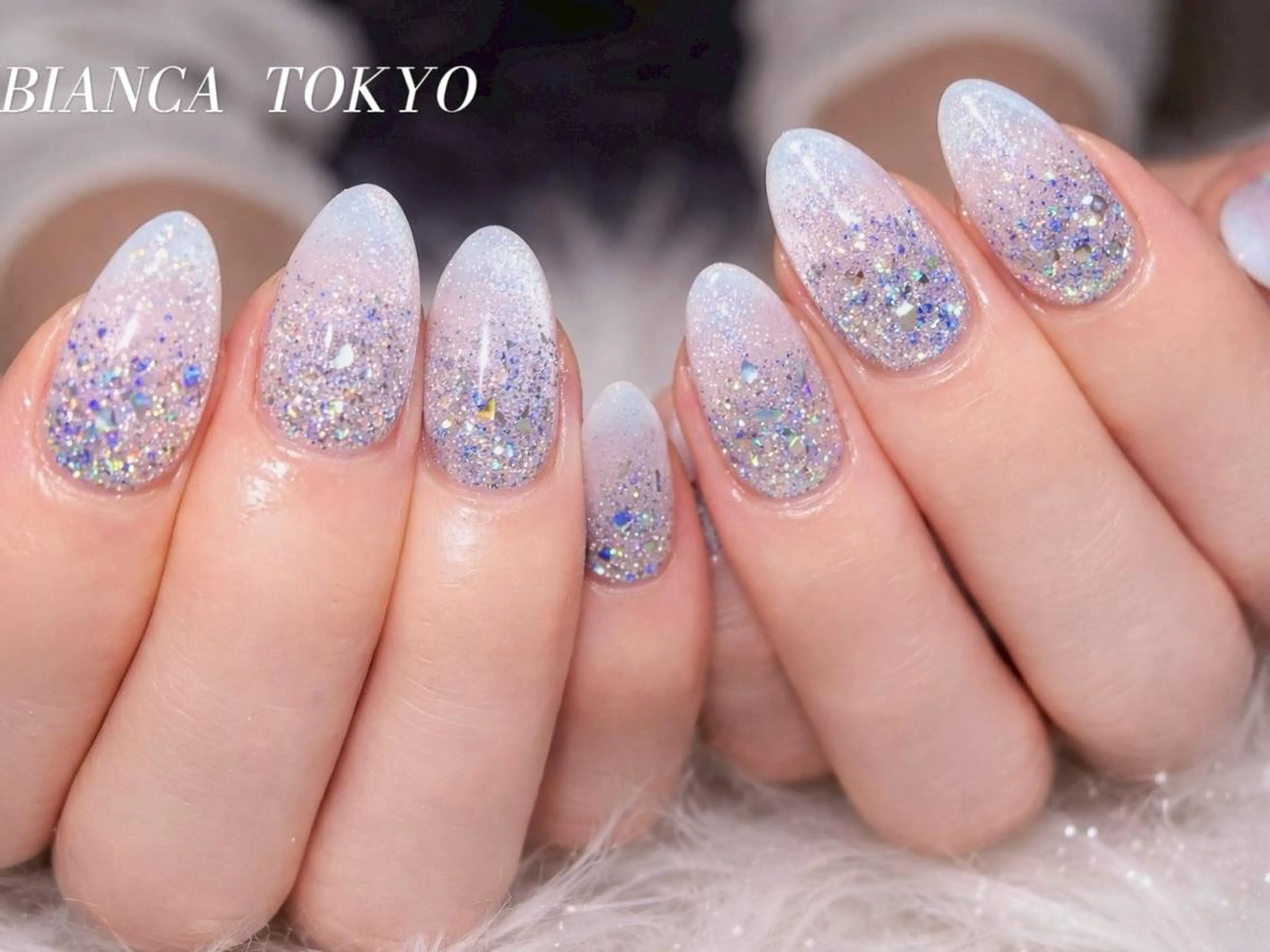 ネイル グラデーション ラメ(グリッター) ラメグラデーション Bianca大名店 yonekuraのネイルデザイン