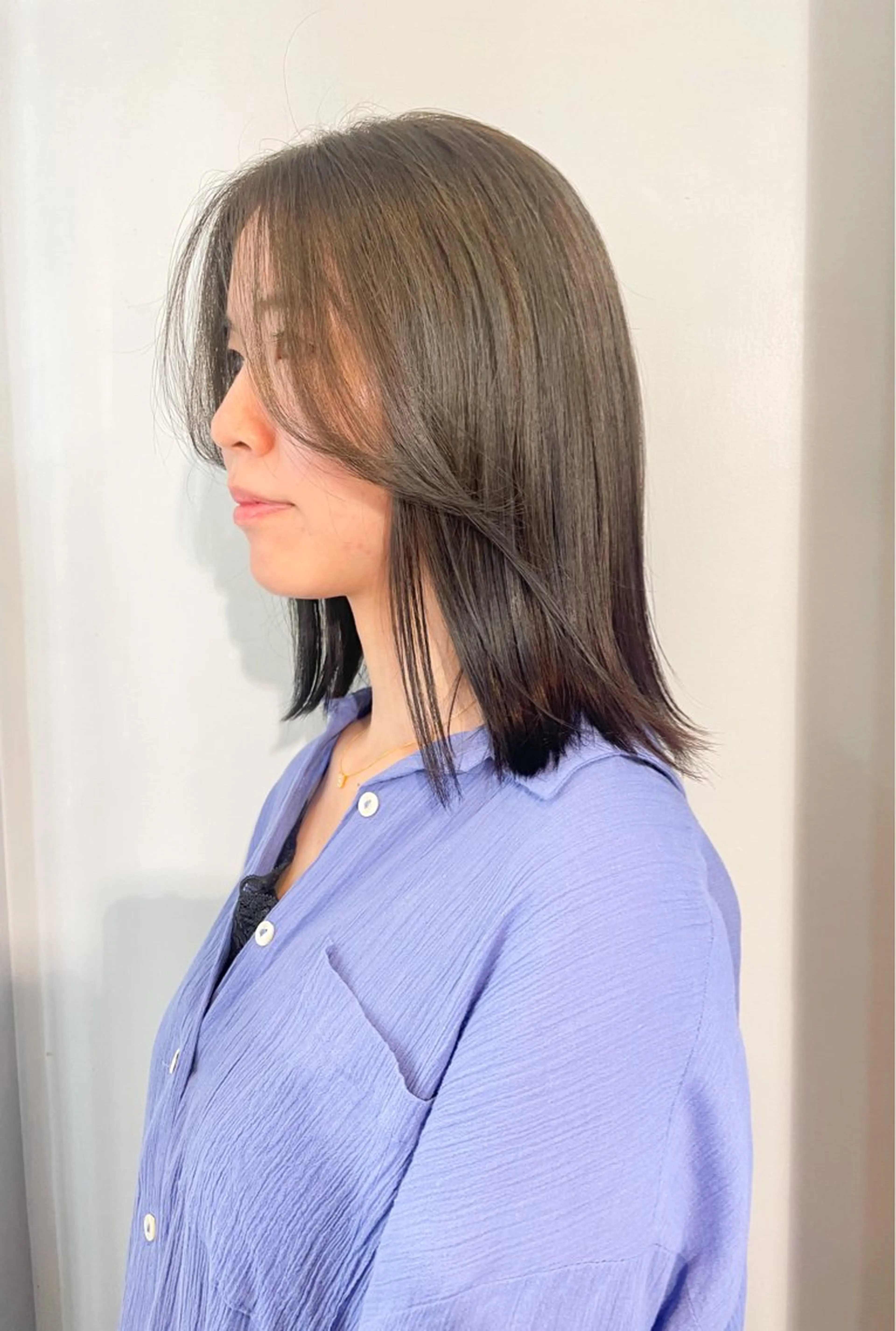 ミディアム カラー ベージュカラー オリーブベージュ トリートメント カット ヘアカラー トリートメント ボブ ブリーチ/miinaのヘアスタイル