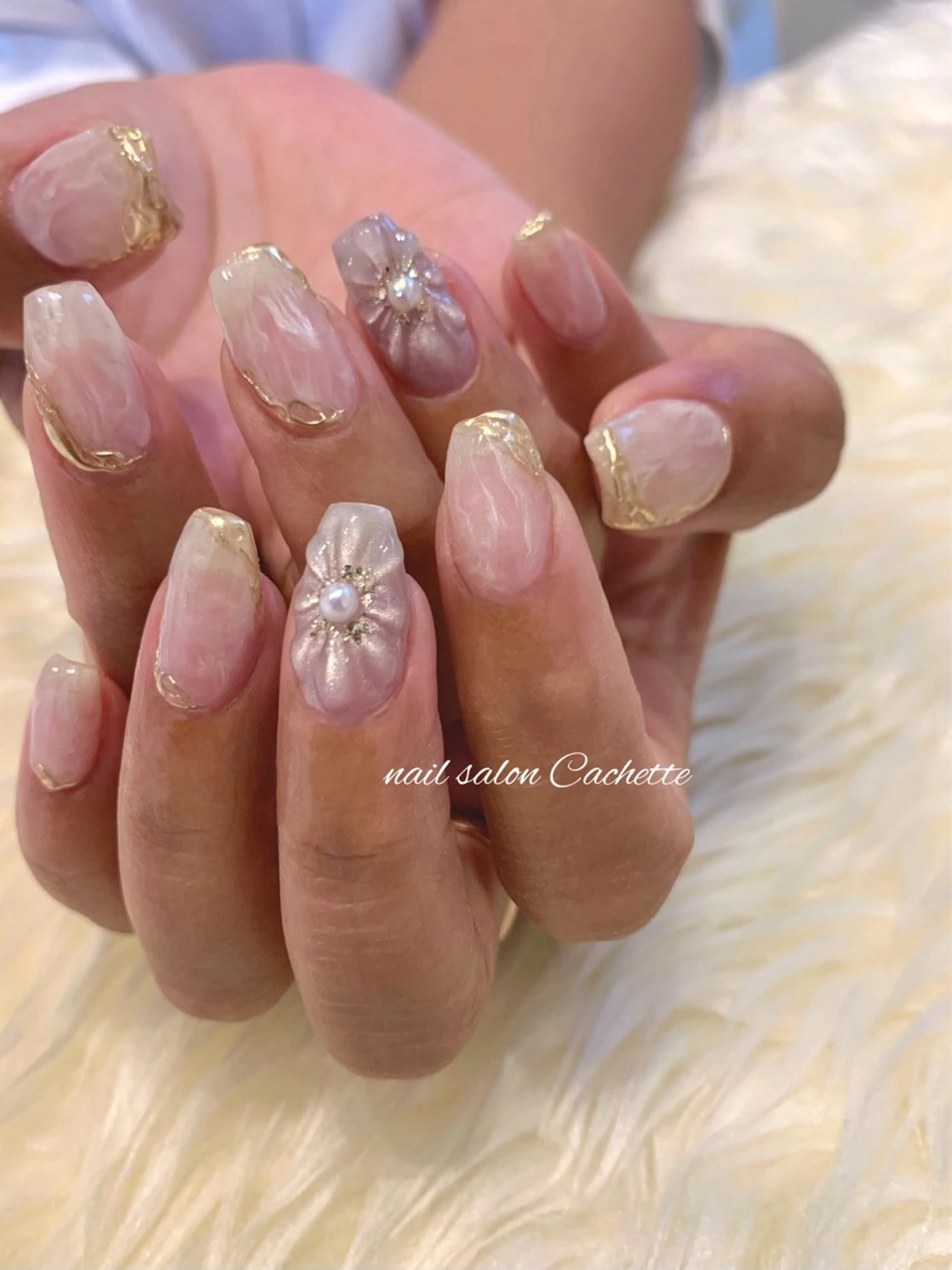 ネイル フラワーネイル ニュアンスネイル ✧Cachette✧ YUKARIのネイルデザイン