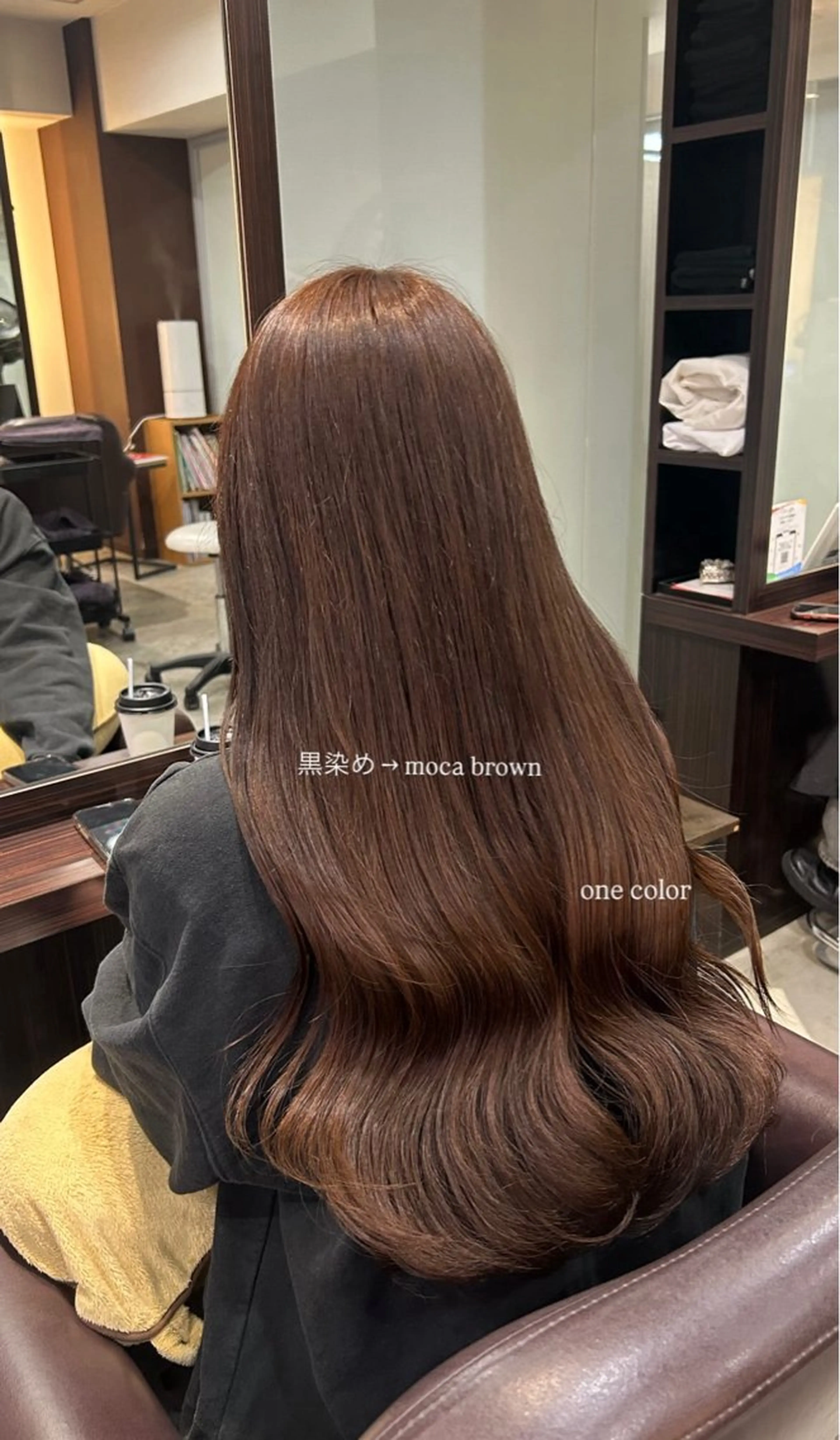 ロング カラー ブリーチ ブラウンカラー ダブルカラー モカブラウン ブリーチなしカラー 坂本奈都美/Jr.s 🎀のヘアスタイル