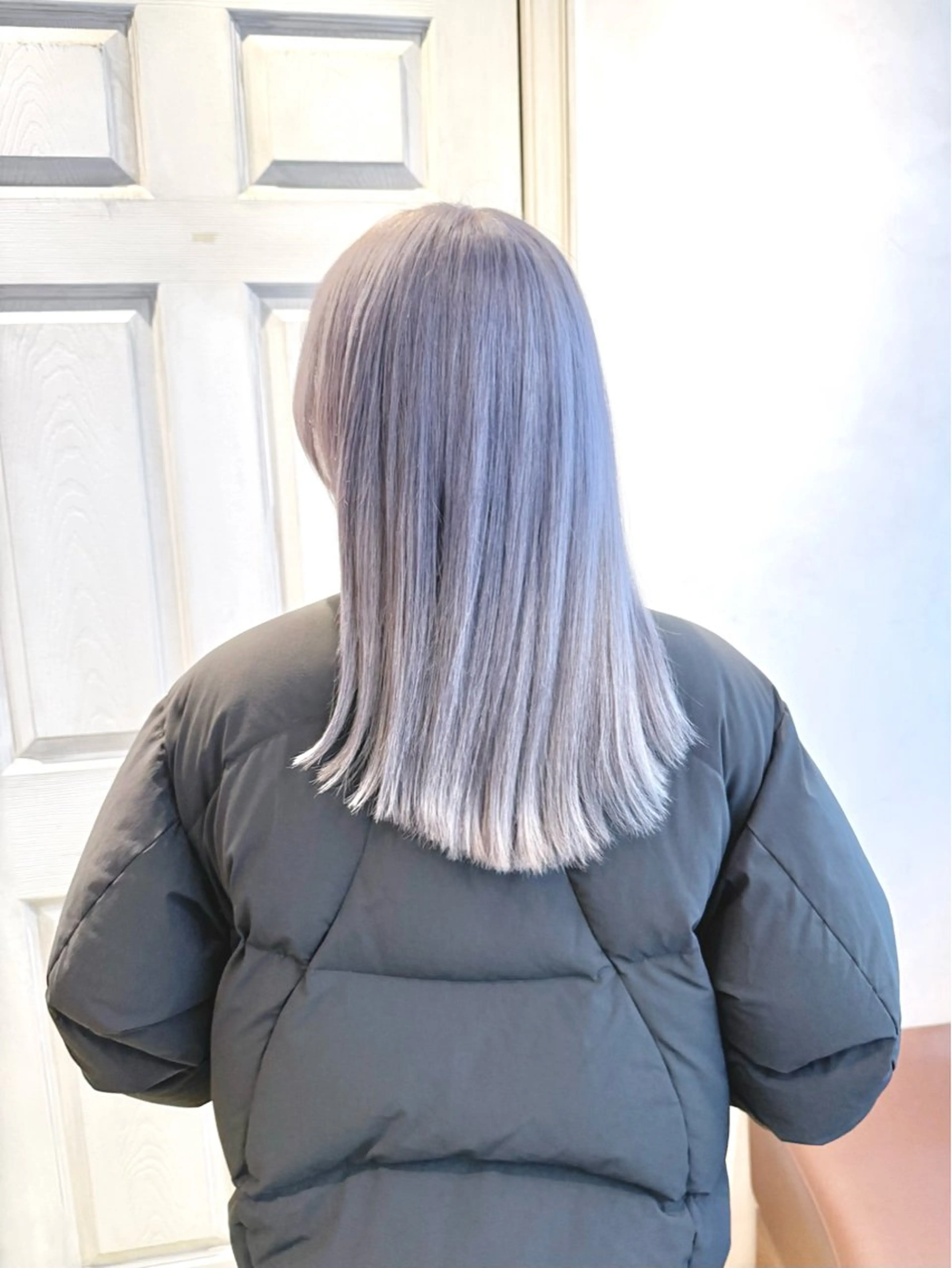 ロング カラー ブリーチ ケアブリーチ ダブルカラー グレージュ ラベンダーカラー ヘアカラー トリートメント 千 田のヘアスタイル